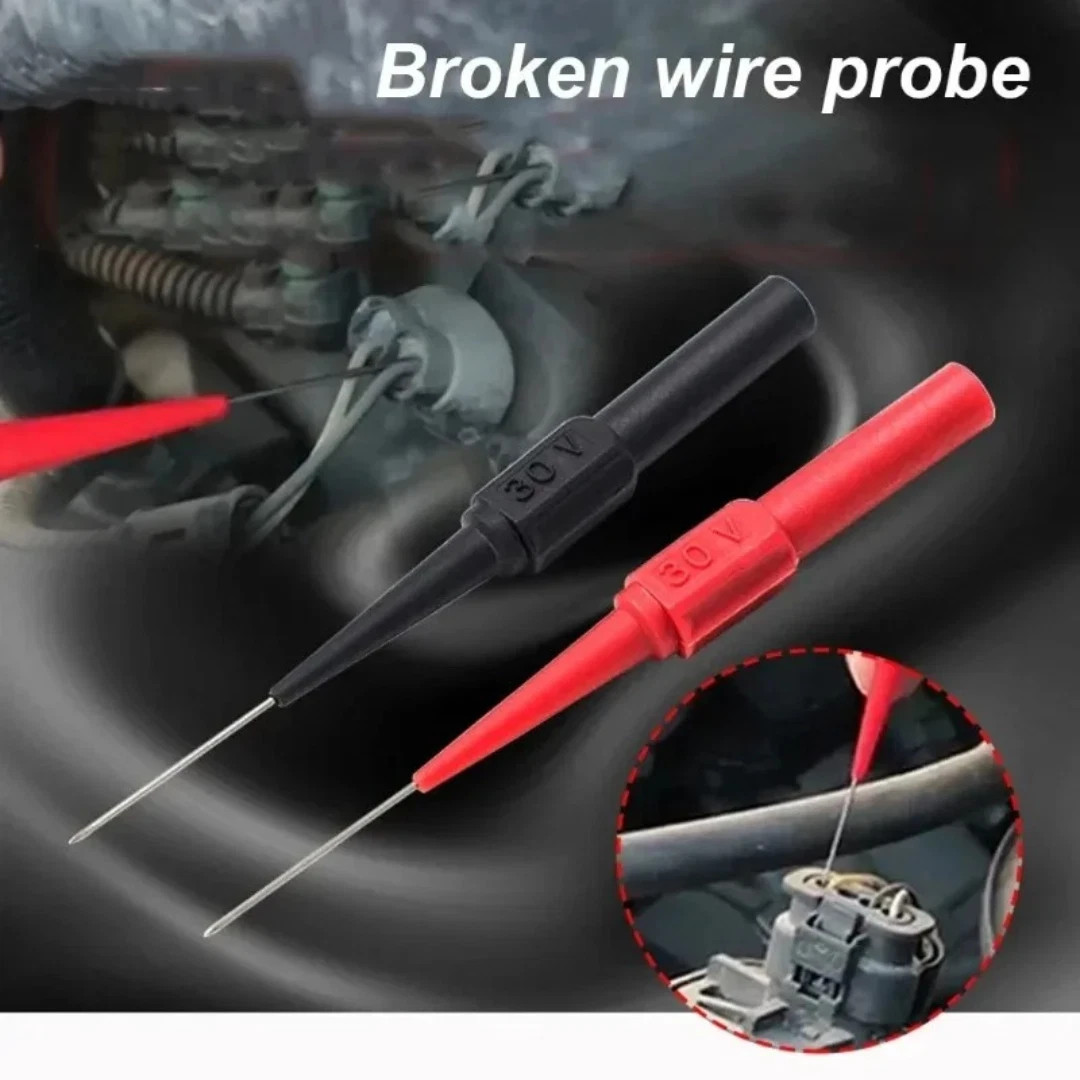 10PCS Multimeter Test Lead Back Piercing Needle Tip Probe Kit 4mm Banana Plug