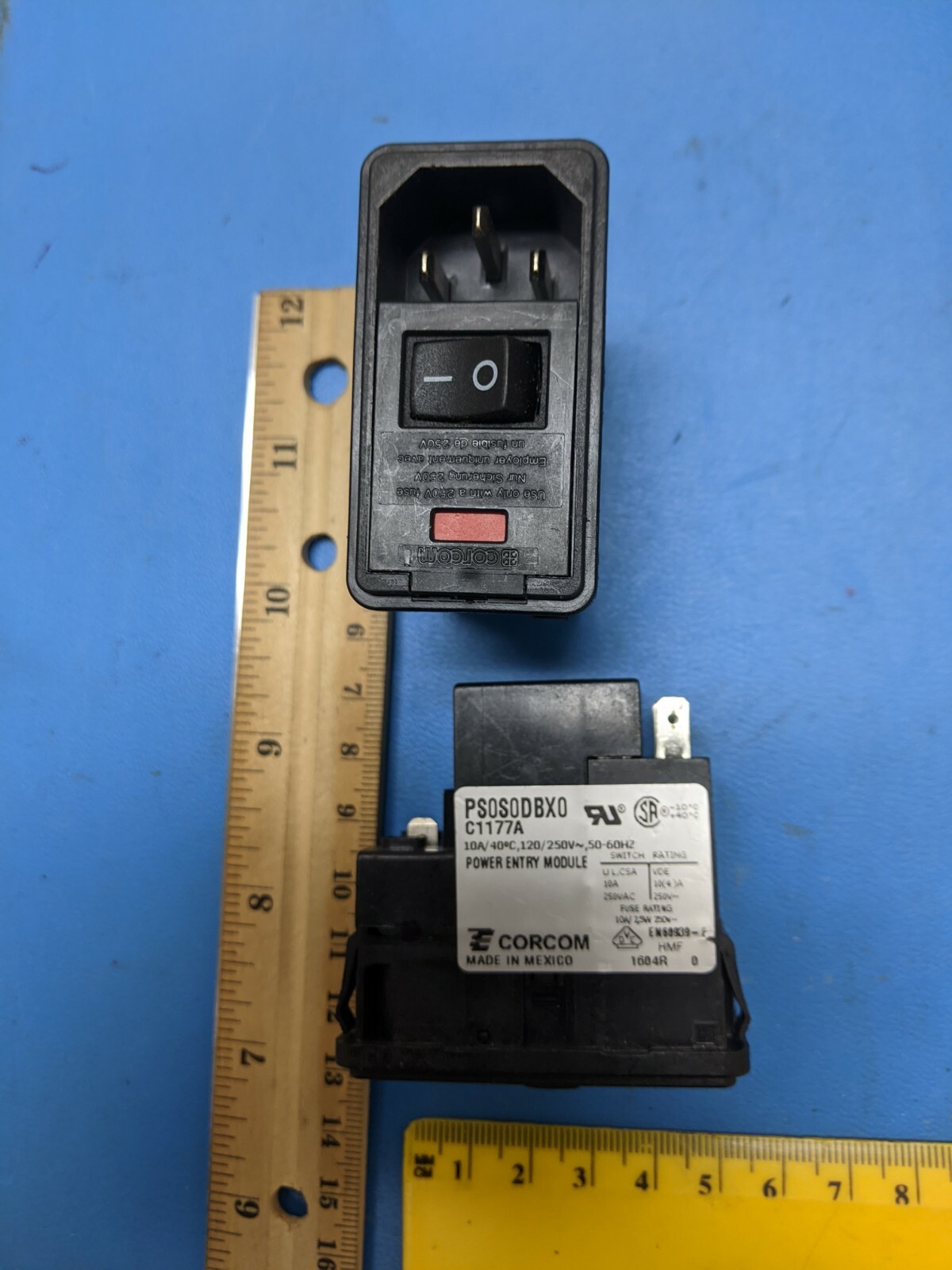 ( 2 PCS ) CORCOM PS0S0DBX0 , C1177A , POWER ENTRY MODULE, WITHOUT FUSE