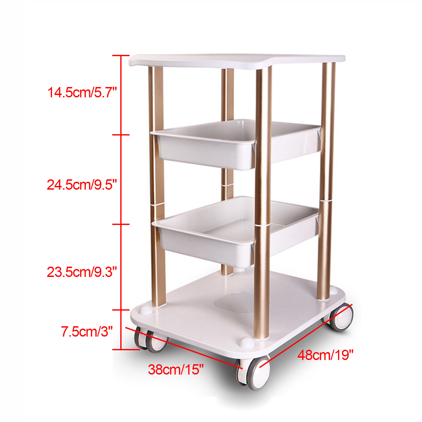 Rolling Cart Salon SPA Trolley Stand For Cavitation Beauty Machine Instrument US