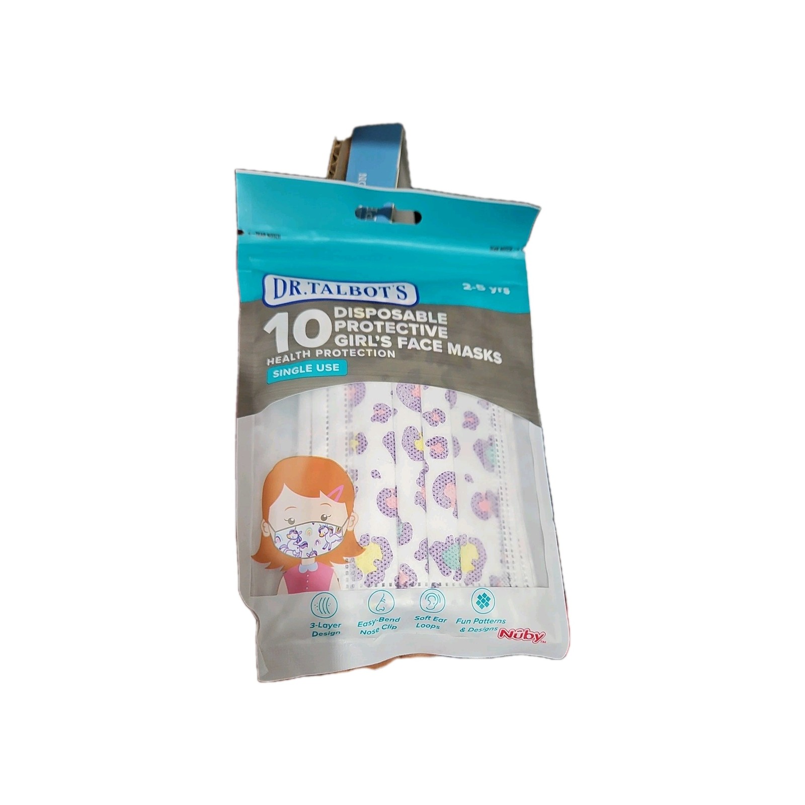 10 Dr Talbots disposable protective Girl’s face masks 2-5 years