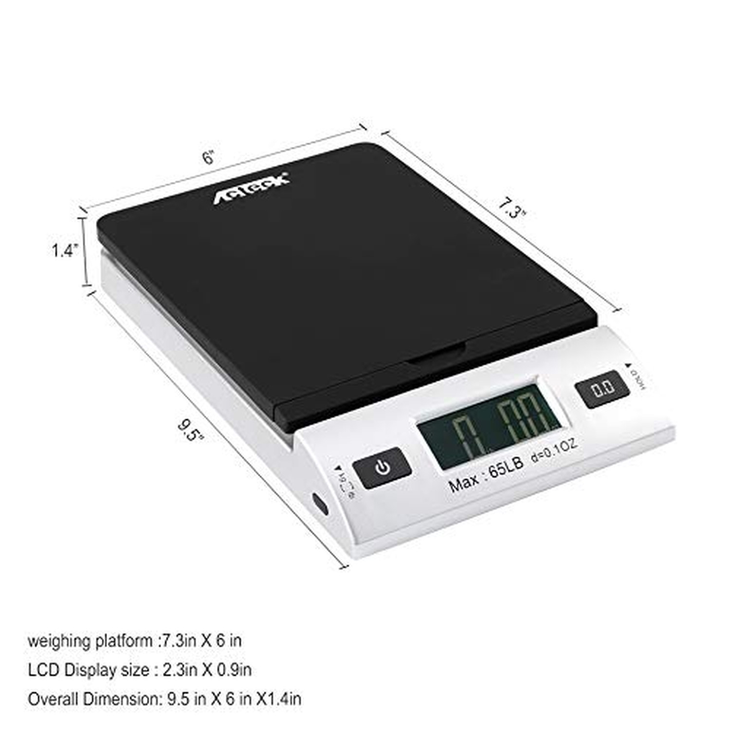 Acteck A-CK65BS 65LBx0.1OZ Digital Shipping Postal Scale with Batteries and A…
