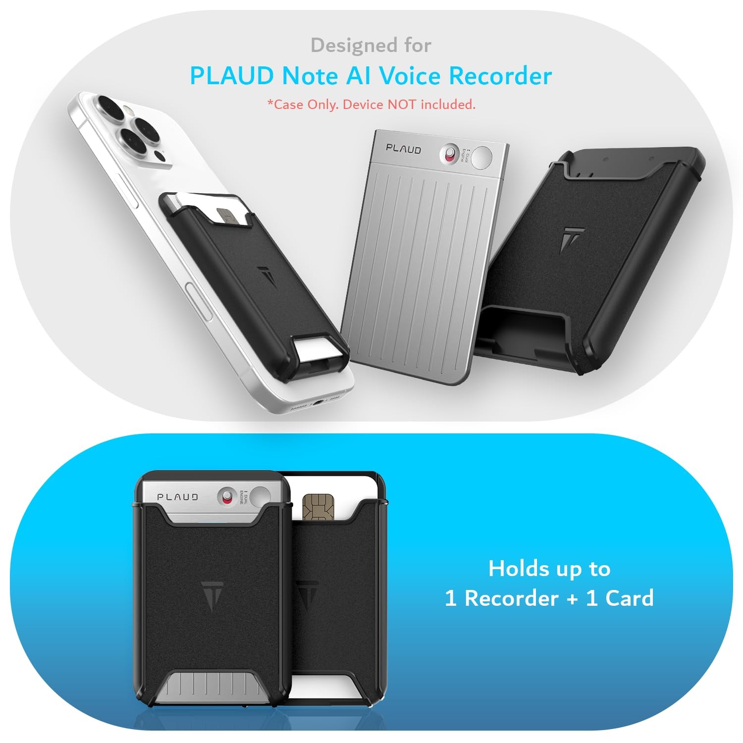 TUDIA Magnetic Holder for PLAUD Note and Plaud Note Pro AI Voice Recorder Case –