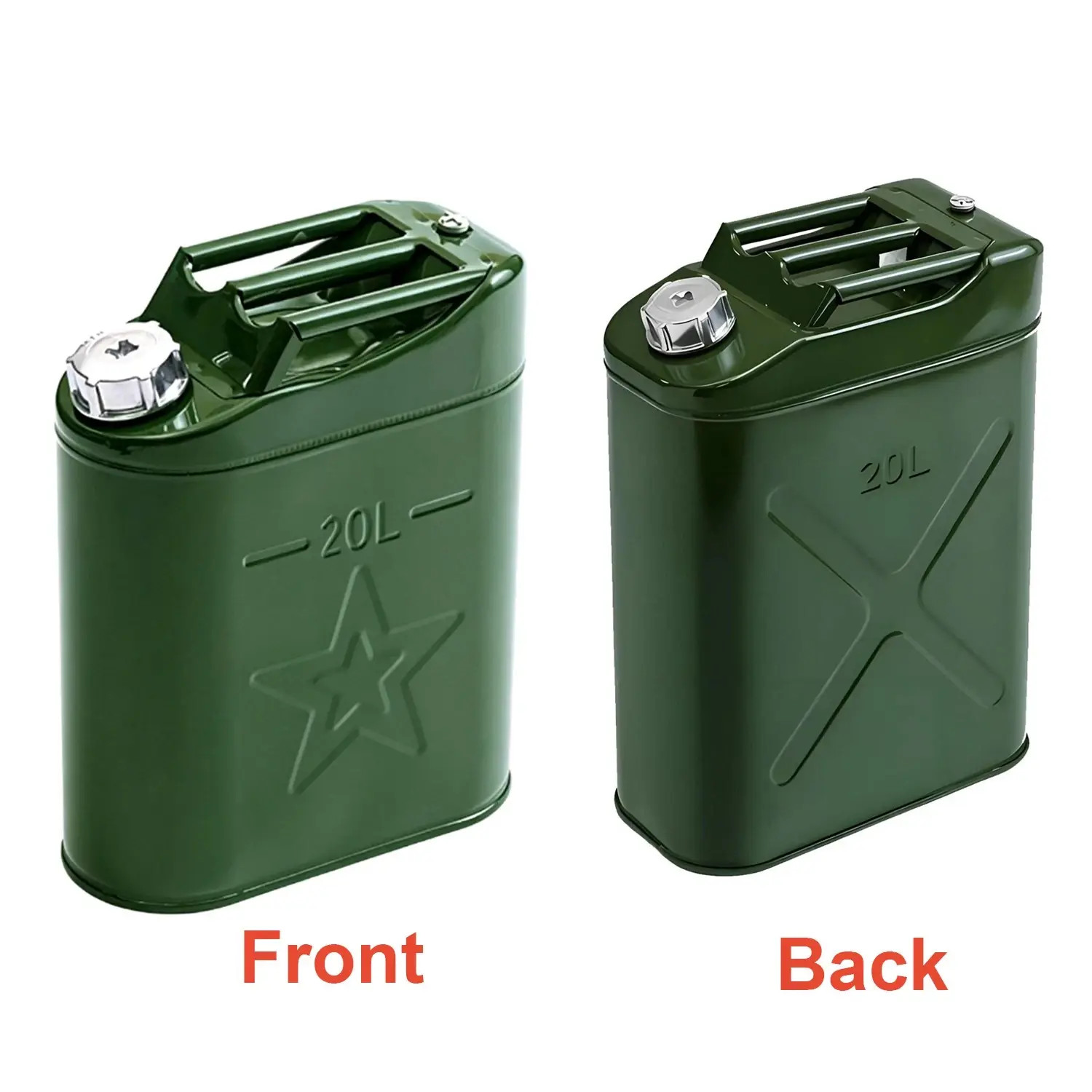 2PCS Jerry Can 5 Gallon 20L Can Metal Tank Emergency Backup Off-road