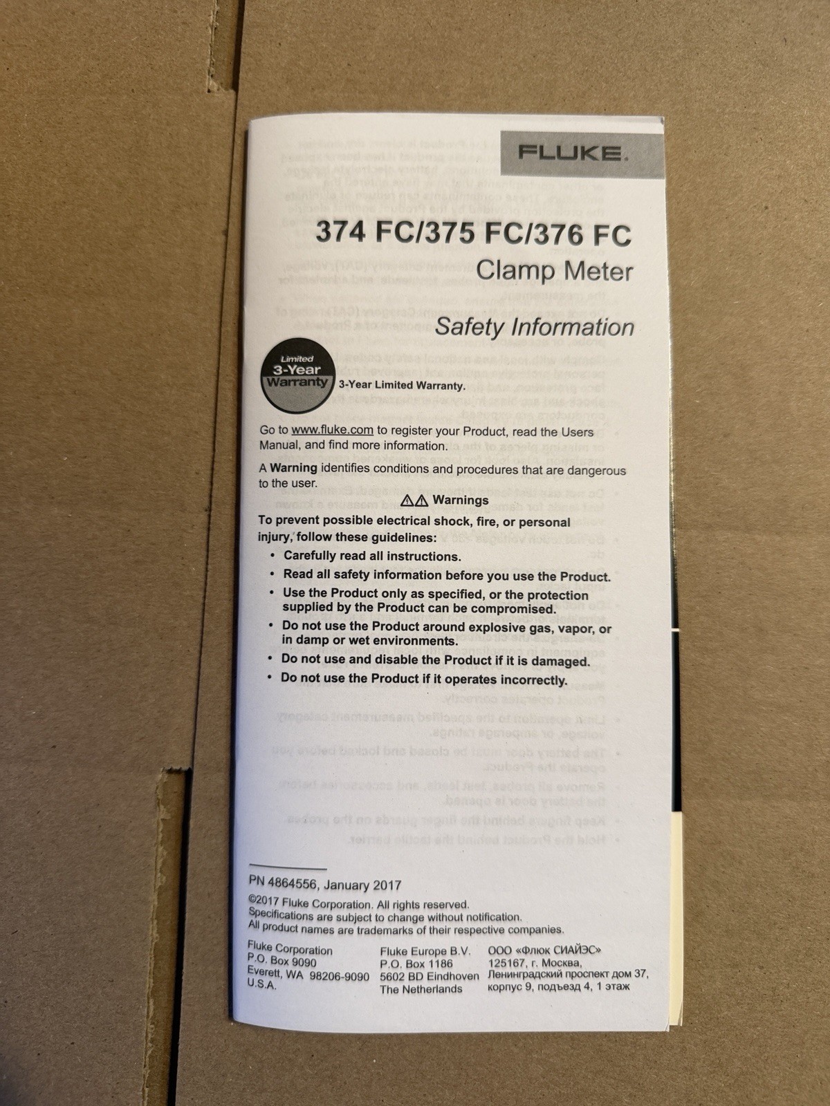 Fluke 376 FC Wireless True RMS 1000A AC/DC Clamp Meter i2500-18 iFlex Flex Cable