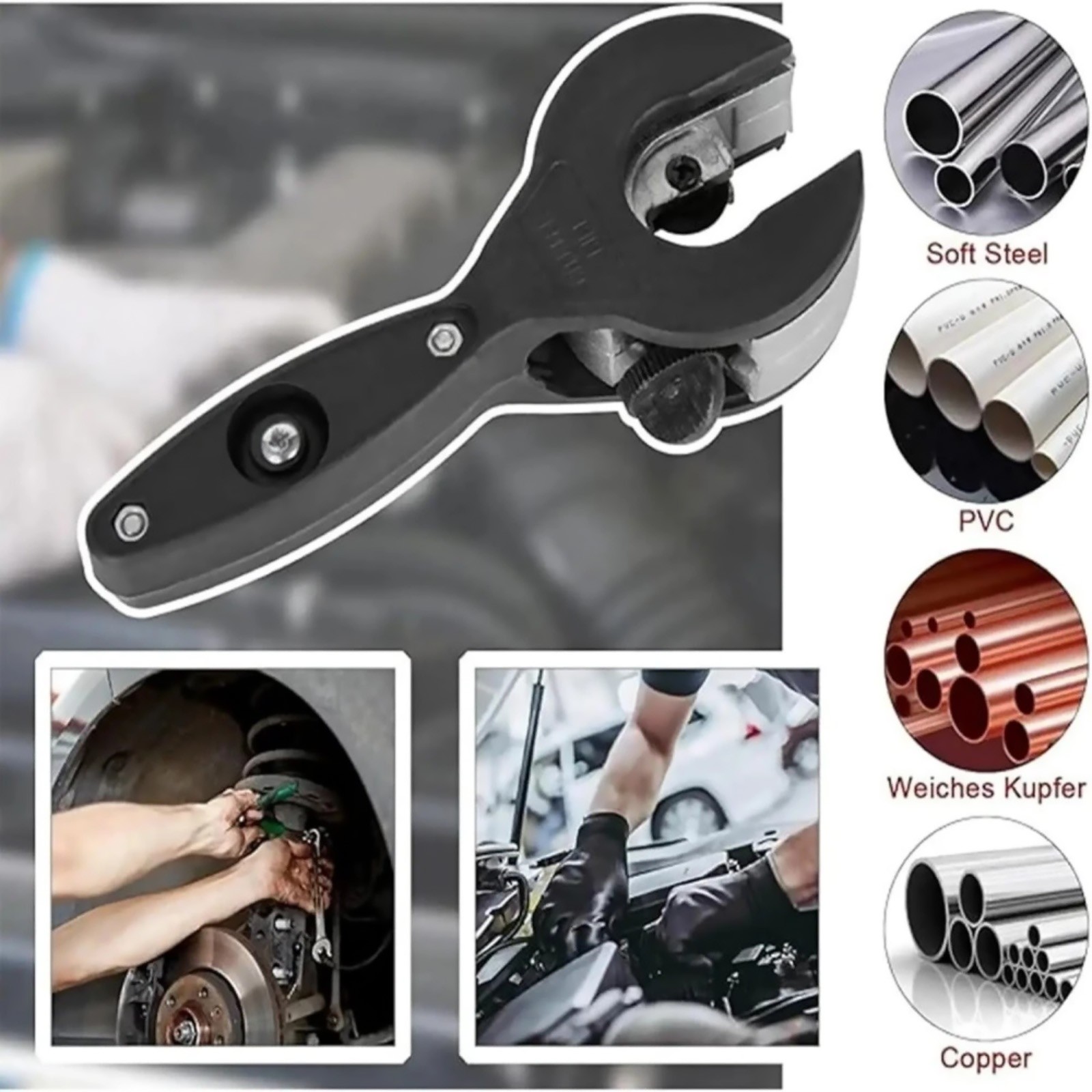 Professional Ratchet Mechanism Pipe Cutter for Copper Steel Stainless PVC Pipes