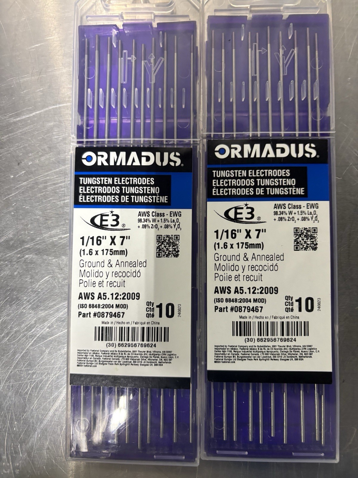 Tungsten Electrodes 1/16 X 7 Welding 10ct -3 Pack 30 Electrodes