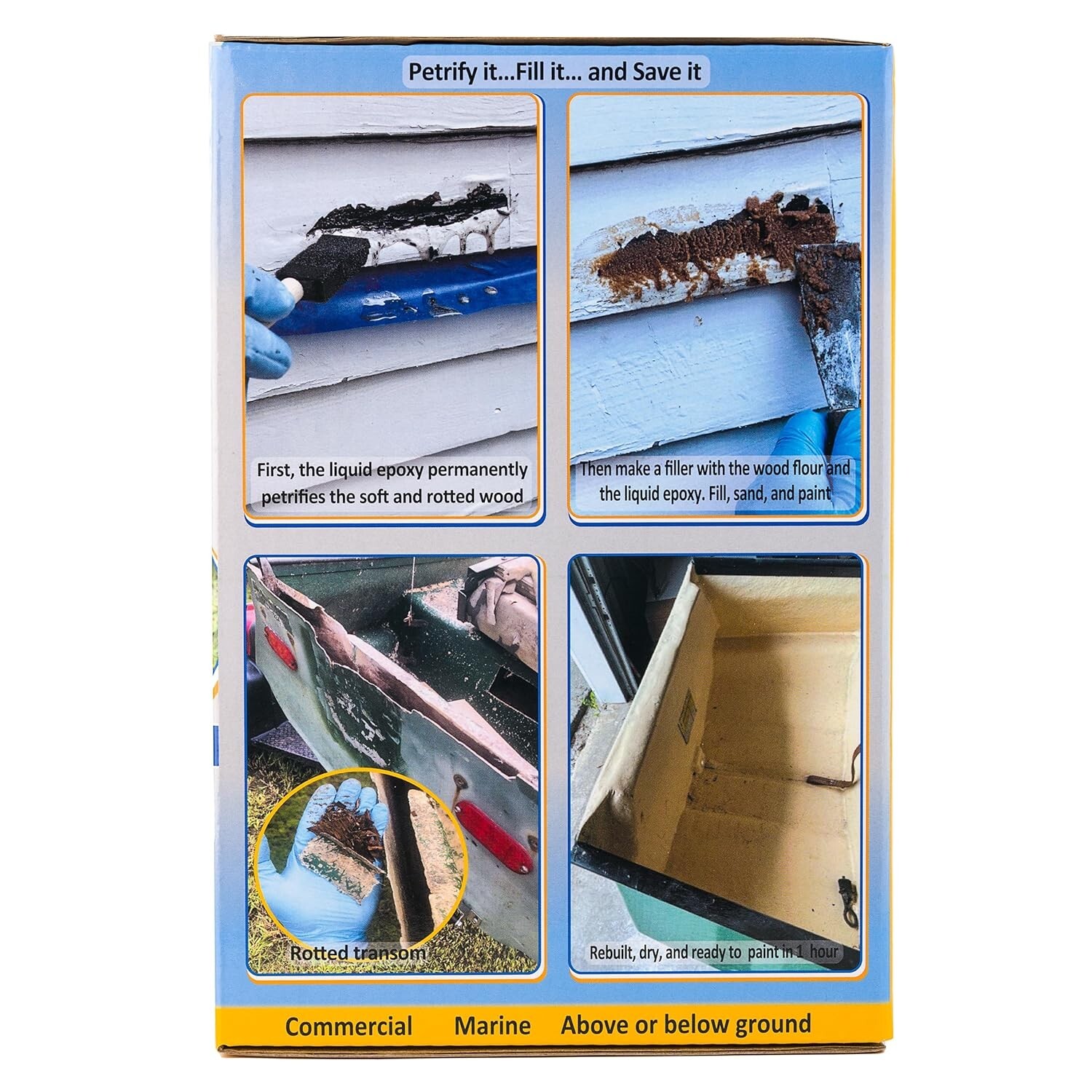 Re-Rot 48-Ounce Epoxy – Rot Repair Kit – Rapid Drying Even in Winter – Easy to A