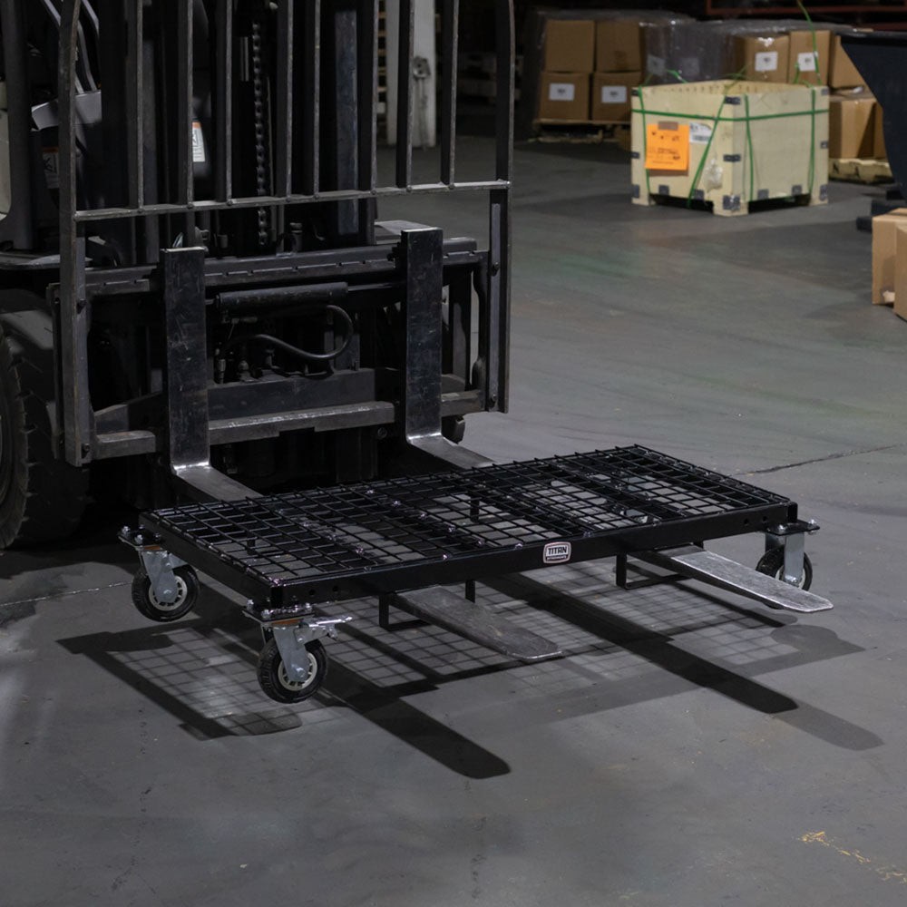 Titan Attachments Mobile Conduit Lumber and Pipe Rack with Eight Bins