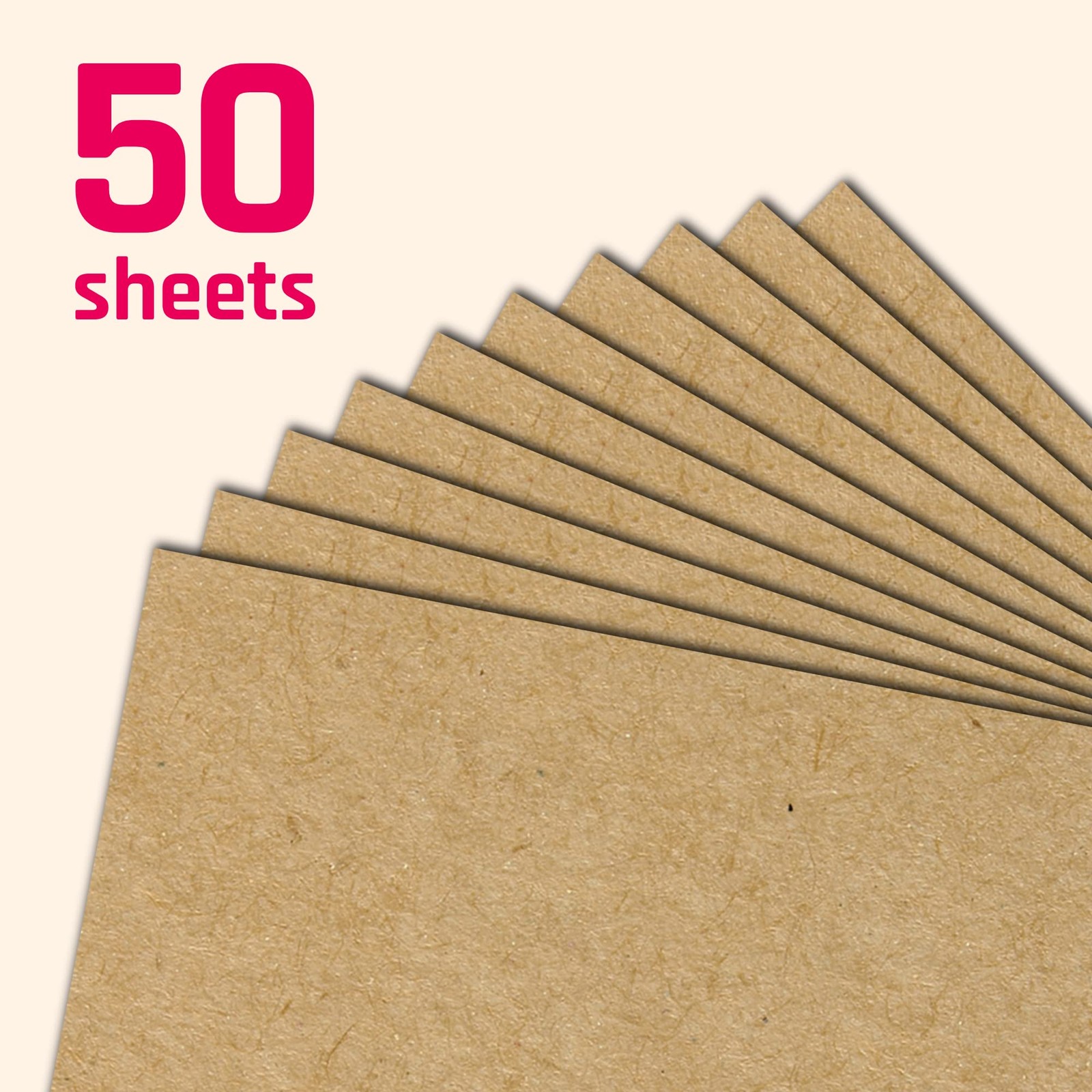 50 Sheets A3 200g Kraft Paper, Cardboard Paper Clayboard Brown Cardboard