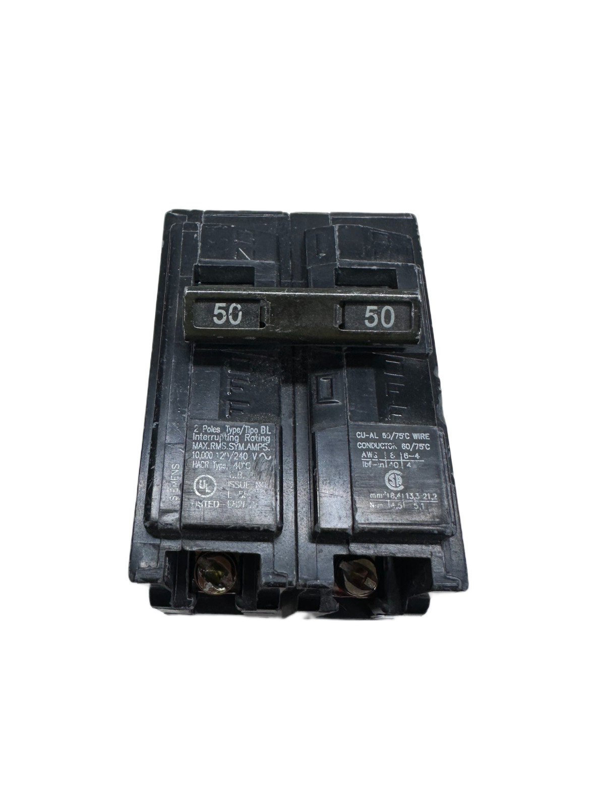 SIEMENS B250 2POLE 50A 120/240V BOLT ON CIRCUIT BREAKER 🔥 Fast Shipping 🔥