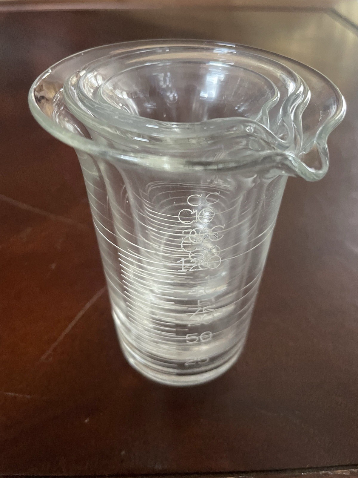 Vintage Laboratory Nesting Glass beakers Complete Set
