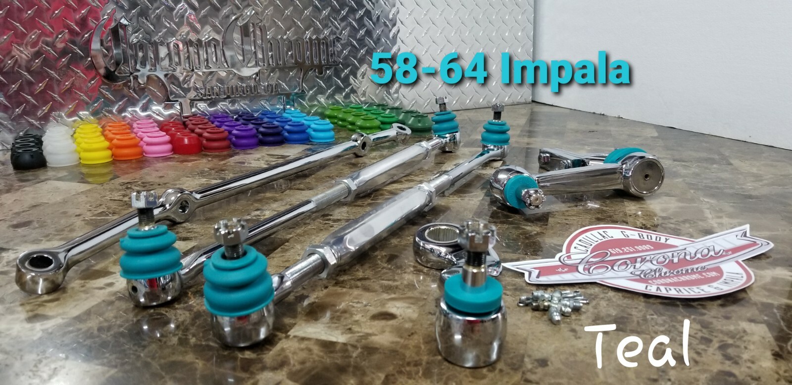 Chrome Steering Linkage Kit 58-64 Impala