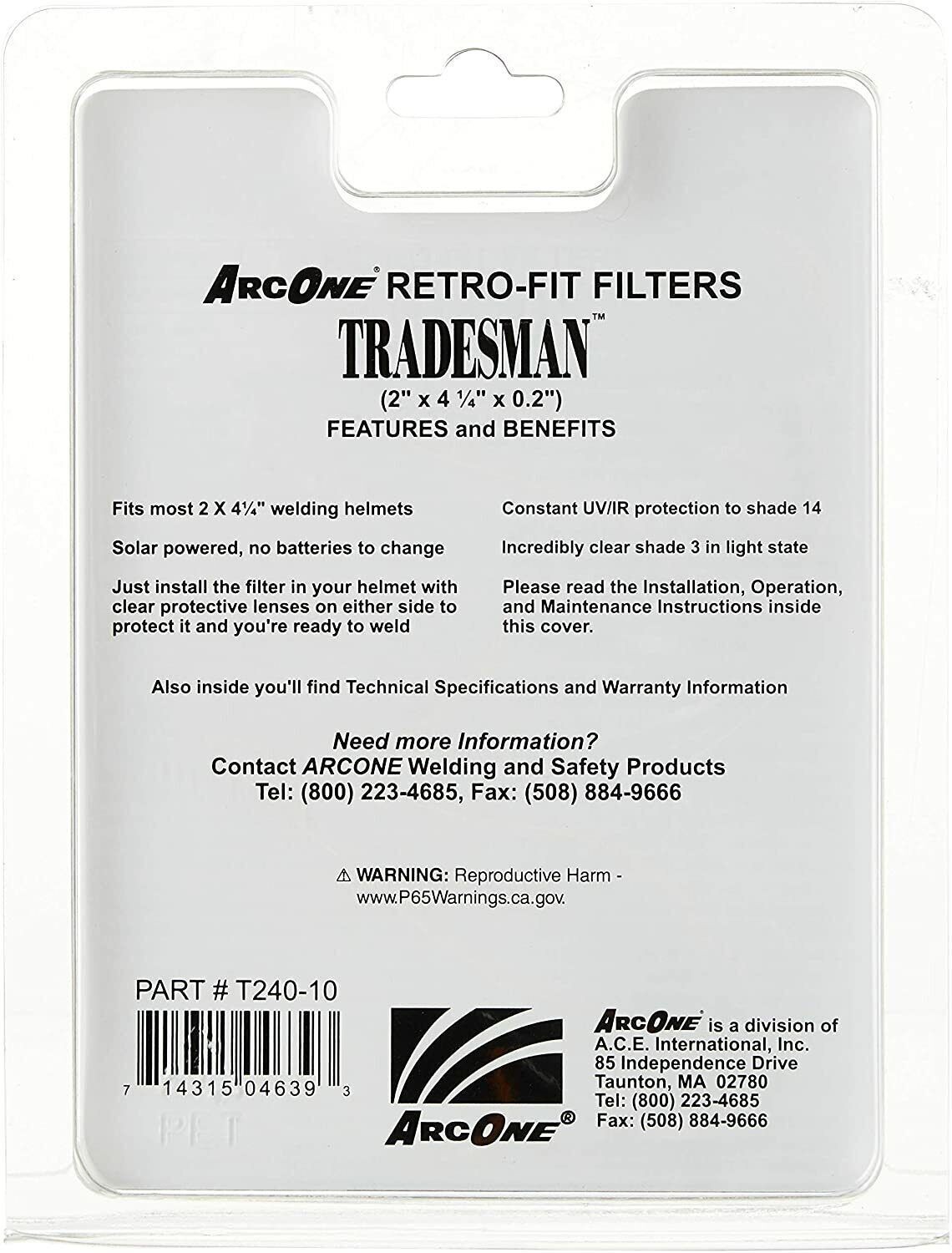 Horizontal Auto-Darkening Filter Lens Mask for Welding Helmets 2 x 4.25 x 0.2″