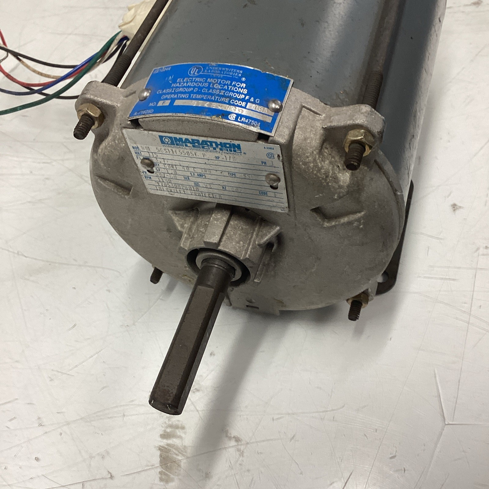 Marathon Electric Explosion Proof Motor 1/6 HP 56S11E5505F P T-220S