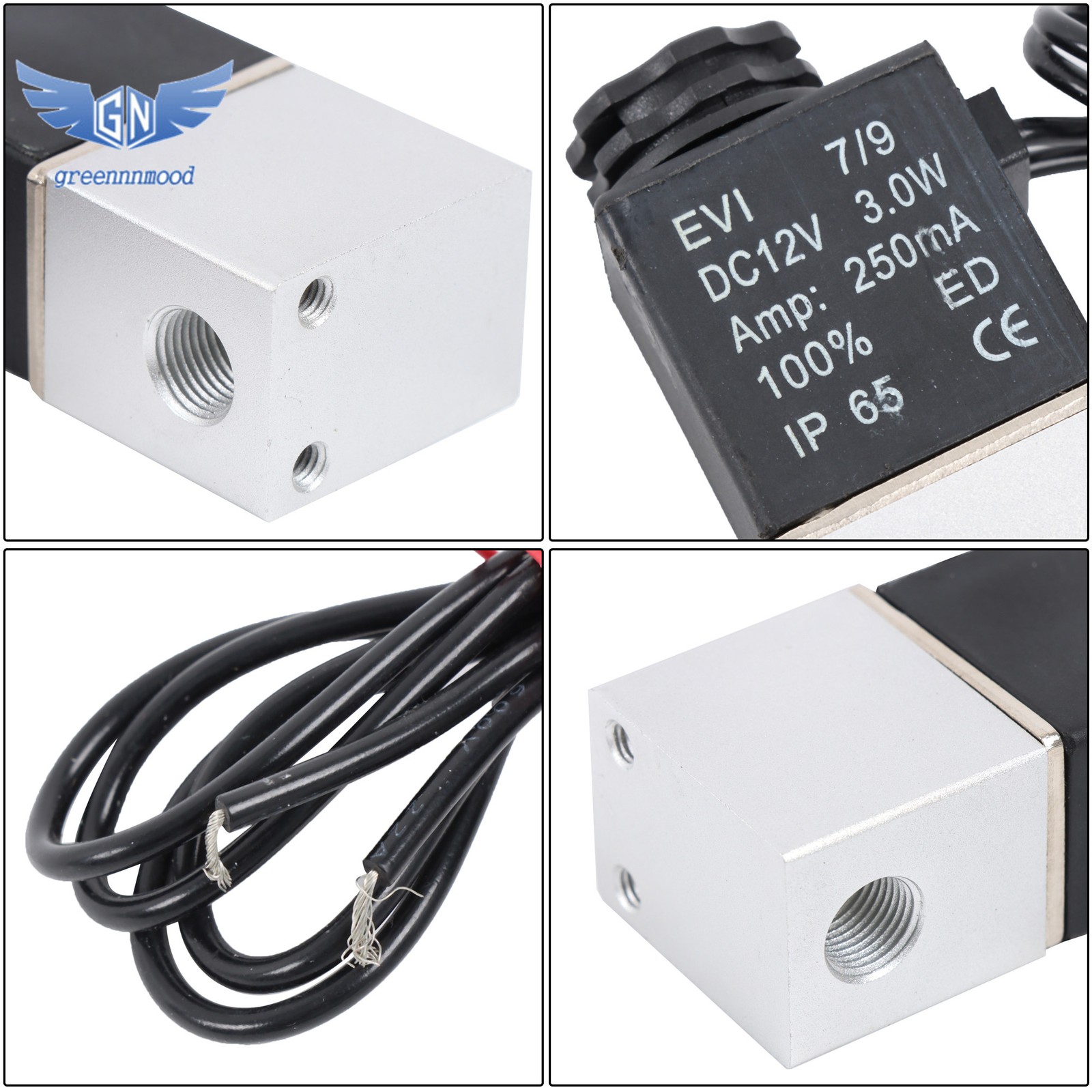 2PCS 1/4″ Fast Response Electric Air Water Solenoid Valve 12V DC Normally Closed