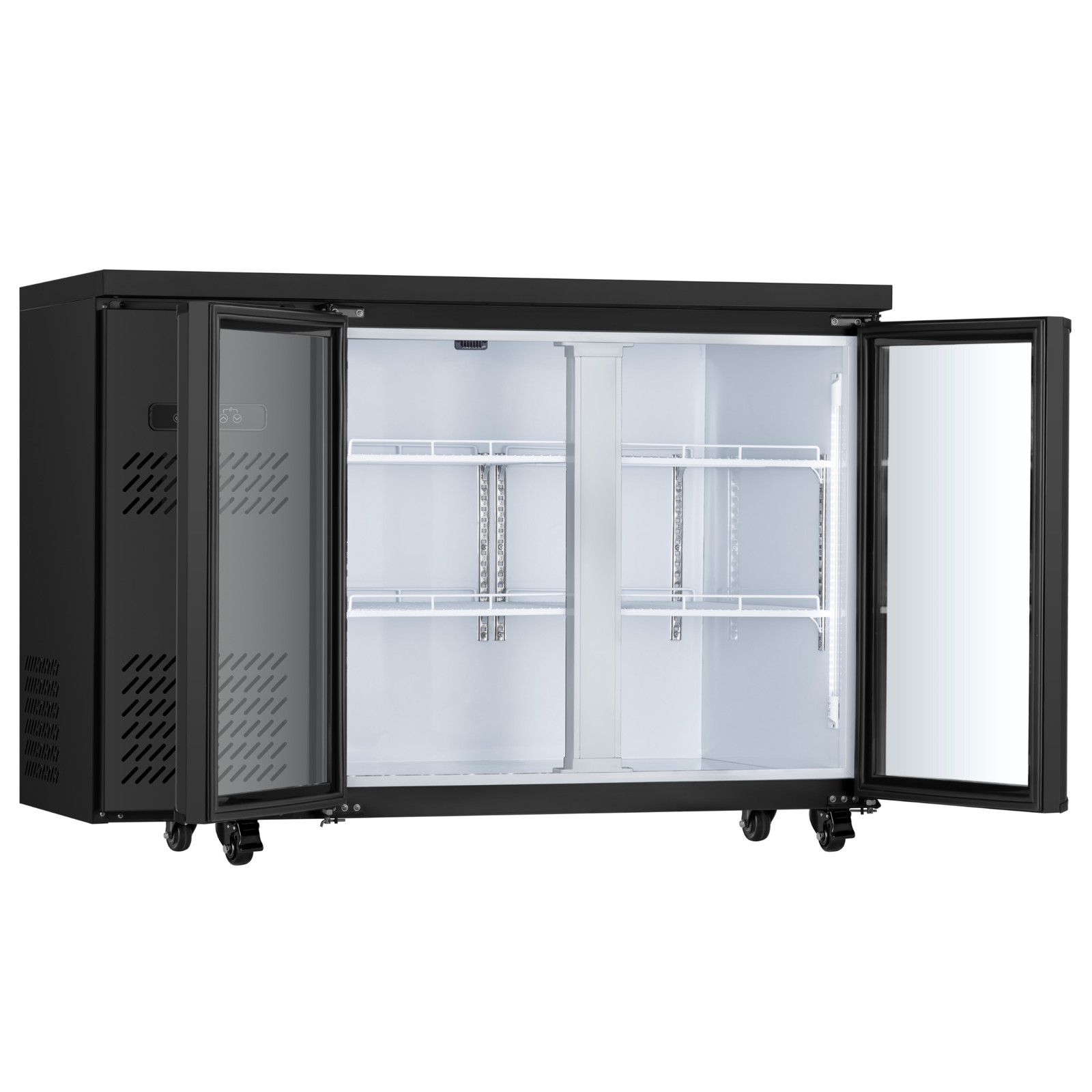 Yeego Back Bar Cooler Commercial Beverage Fridge Under Counter Glass Door Black