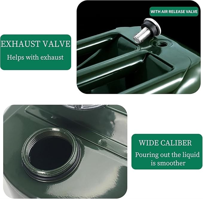 2PCS Jerry Can 5 Gallon 20L Can Metal Tank Emergency Backup Off-road