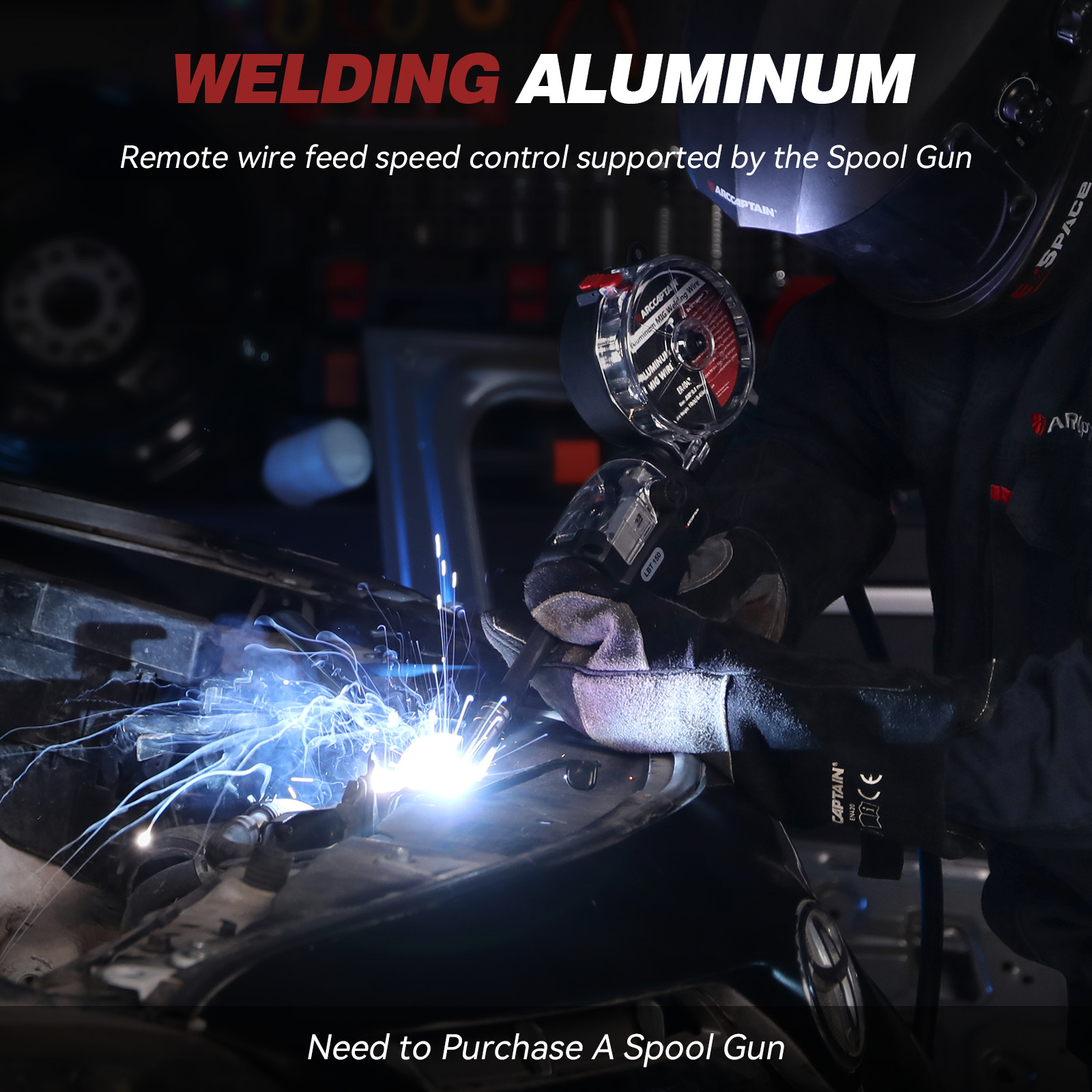 ARCCAPTAIN 200A MIG Welder Upgraded 6 IN 1 Flux Core MIG/Gas MIG/Lift TIG/Stick