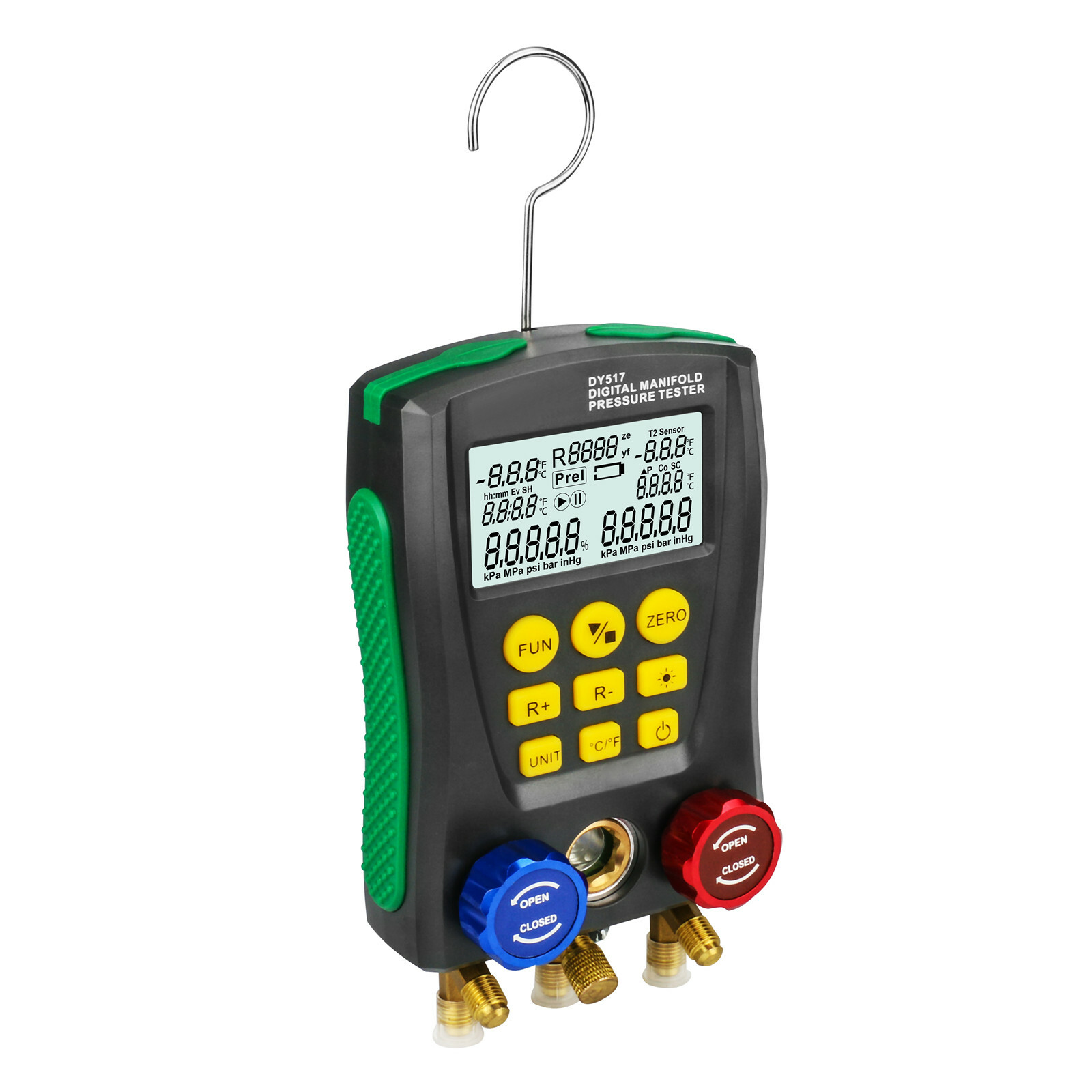Digital Refrigeration HVAC Vacuum Pressure Temperature Tester Manifold Gauge Kit