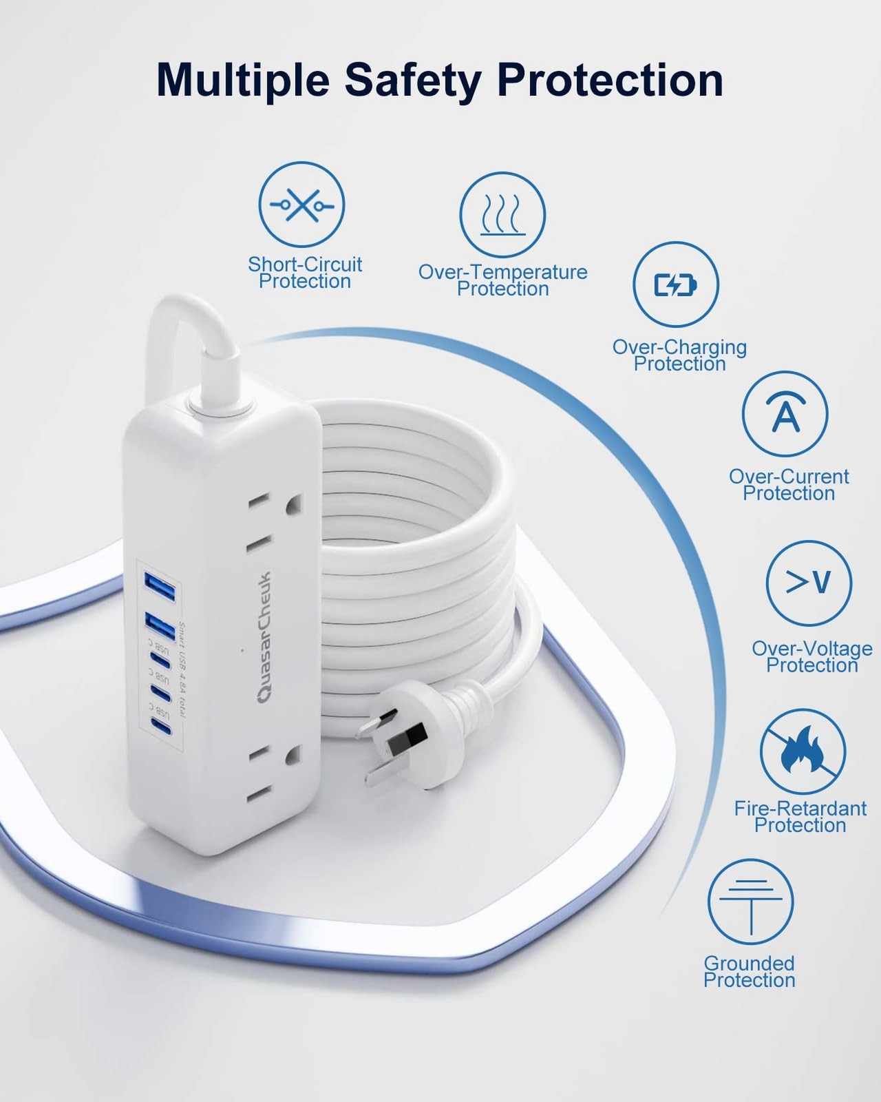 Australia Plug Adapter, New Zealand Power Adapter, Type I Plug Adapter, 4FT