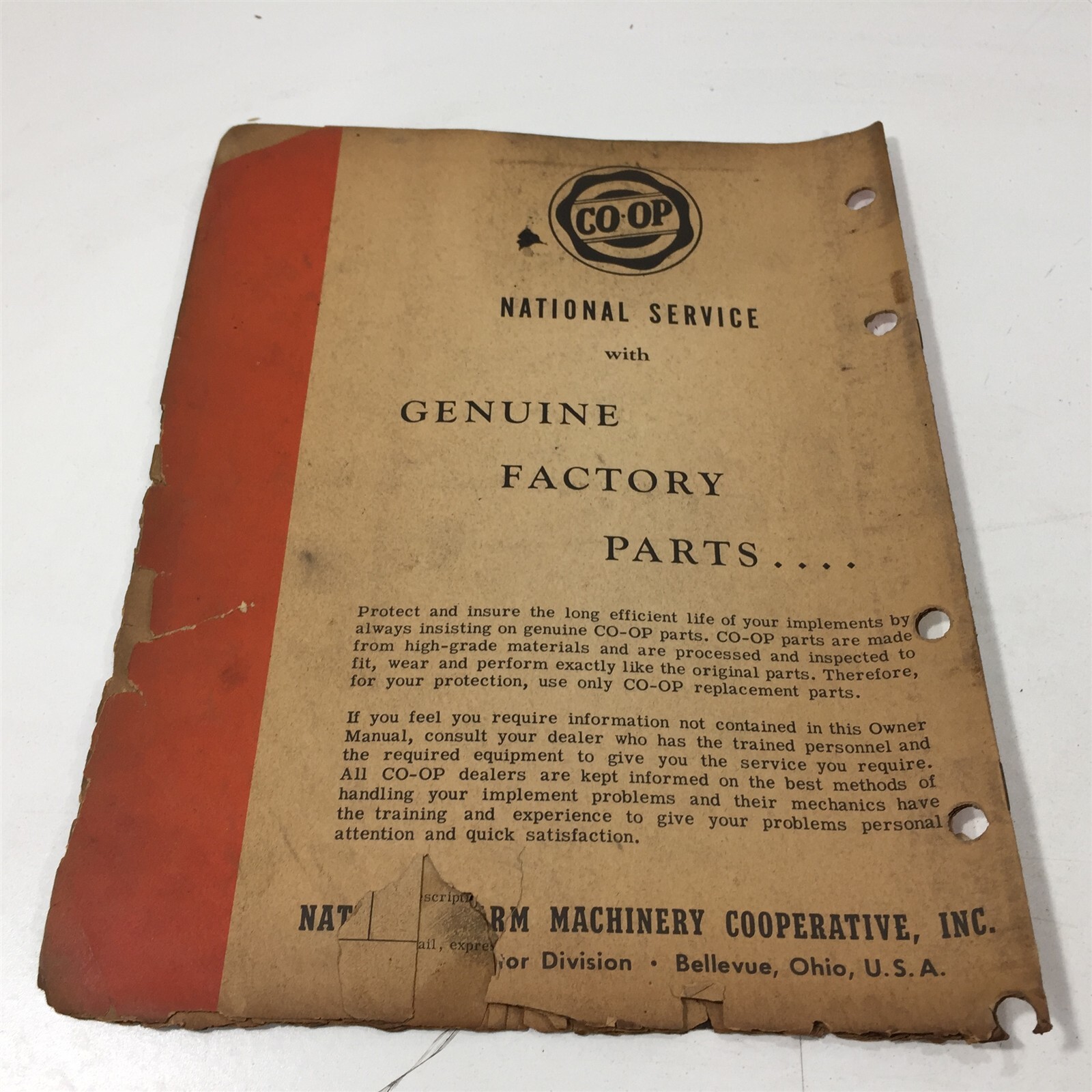 Genuine 1951 CO-OP Black Hawk Disc Harrow Owners Manual