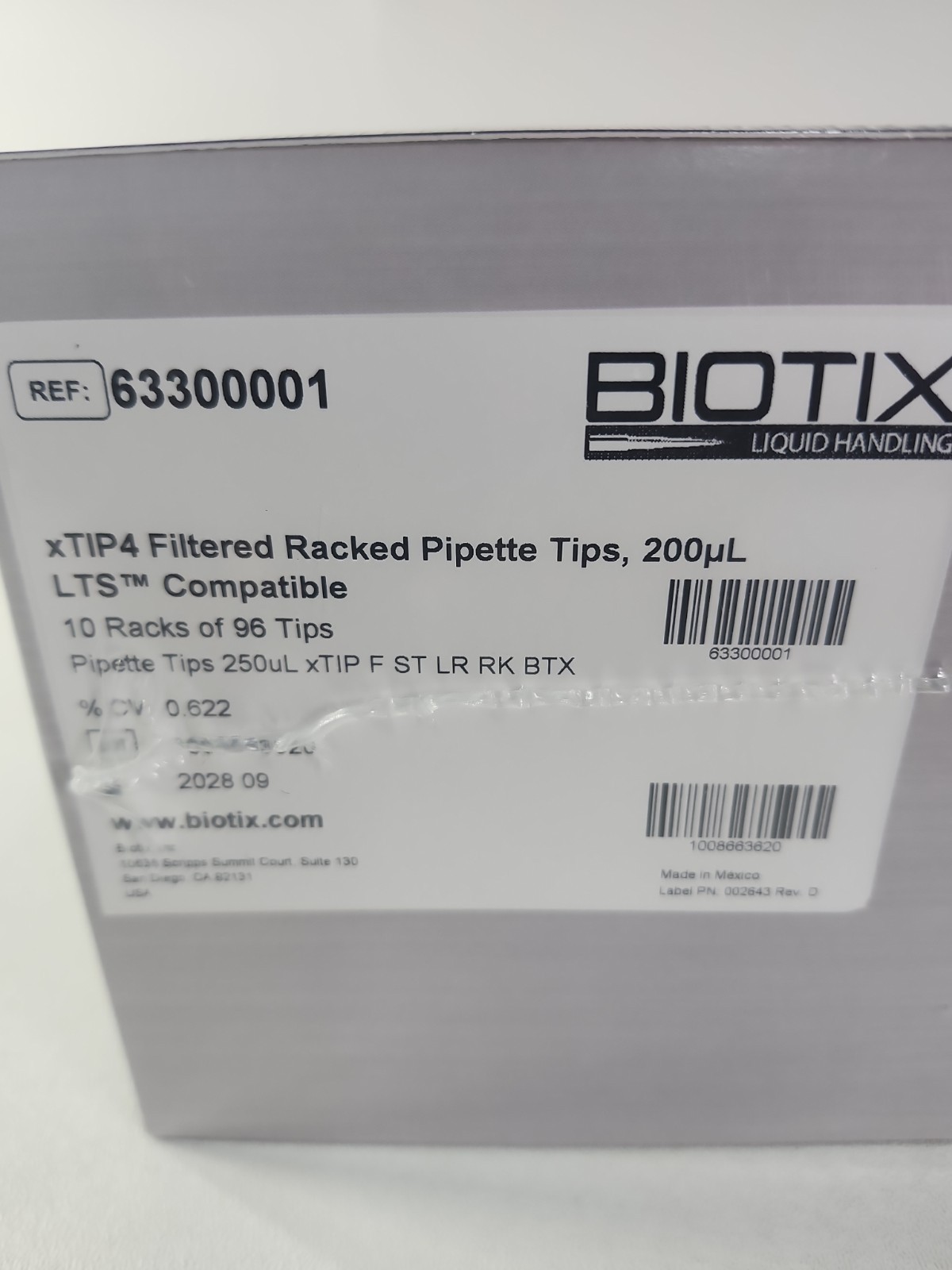 Biotix 63300001 Rainin LTS xTIP4 Filtered Pipette Tips 200uL New EXP: 09/2028