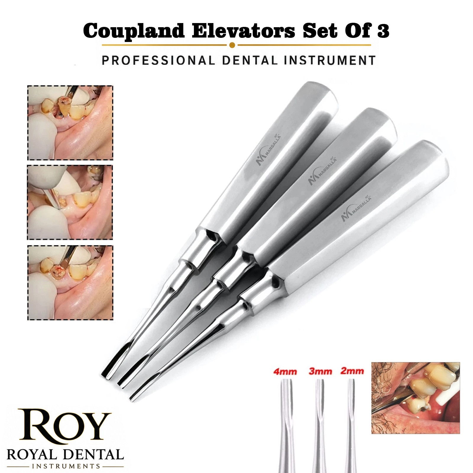 Coupland Elevators Dental Extraction Set Of 3 Surgical Root Extracting Loosen CE