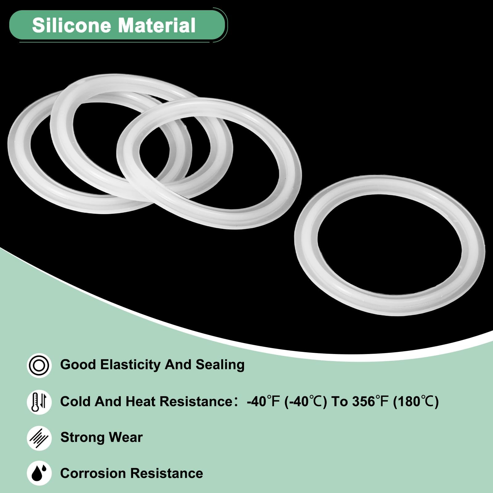 2-Pack Silicone O-Rings Gasket 1.9 In/48mm Tri-Clover O-Rings Seal Gasket Fit…