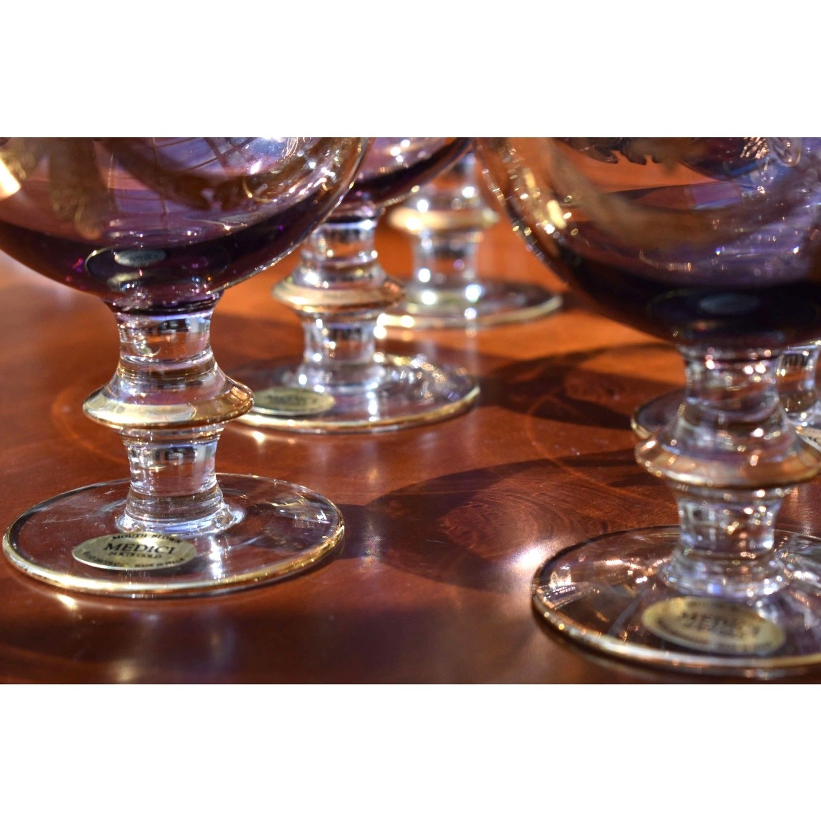 Set of 6 Arte Italica Medici Gold Footed Dessert Glasses Original Labels