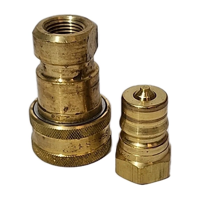 Parker BH4-60 & BH4-61 Brass Hydraulic Quick Connect Set 1/2″ ISO 7241-1 B Serie