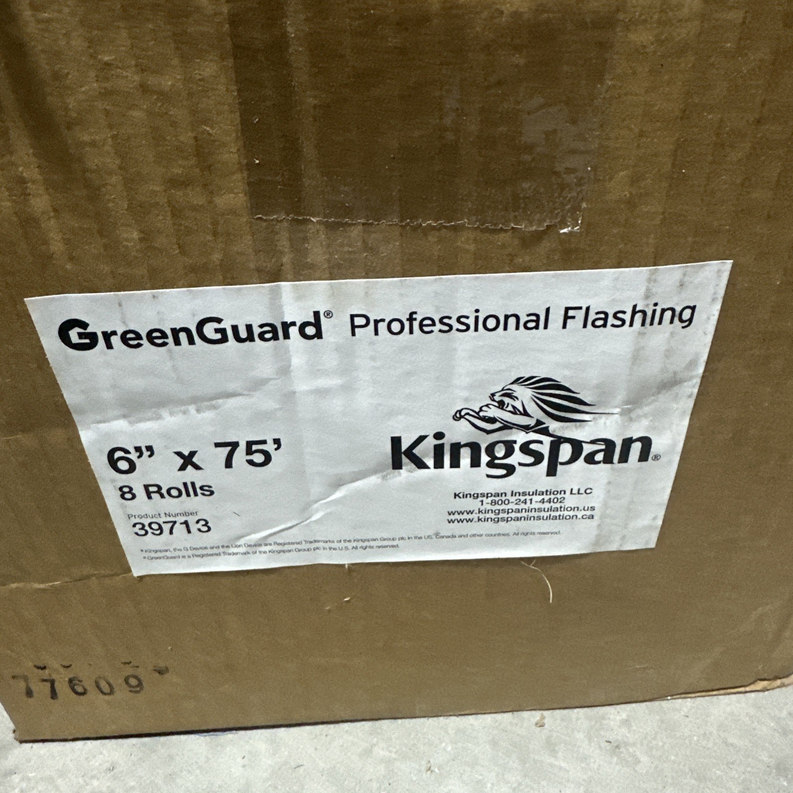 (8) Kingspan GreenGuard Professional Flashing 6″ x 75′