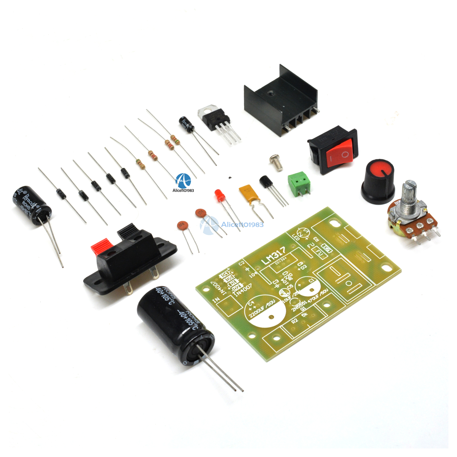 LM317 Step-down DC 5V-35V to 1.25V-30V DIY Kits AC/DC Power Supply Module