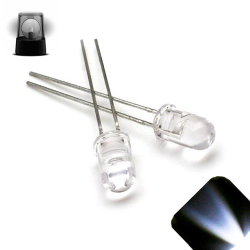 10 x LED 5mm Cool White Fast Flashing Blinking Strobe Ultra Bright LEDs 2Hz Mod