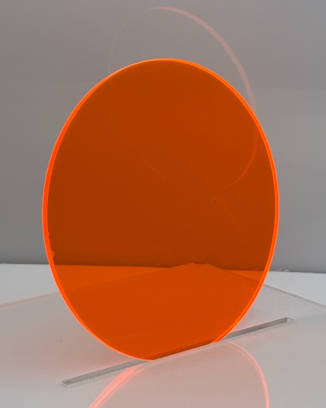 (4-Pack)-Acrylic Circle Disc-1/8″ thick-Orange Fluorescent-4″ Diameter