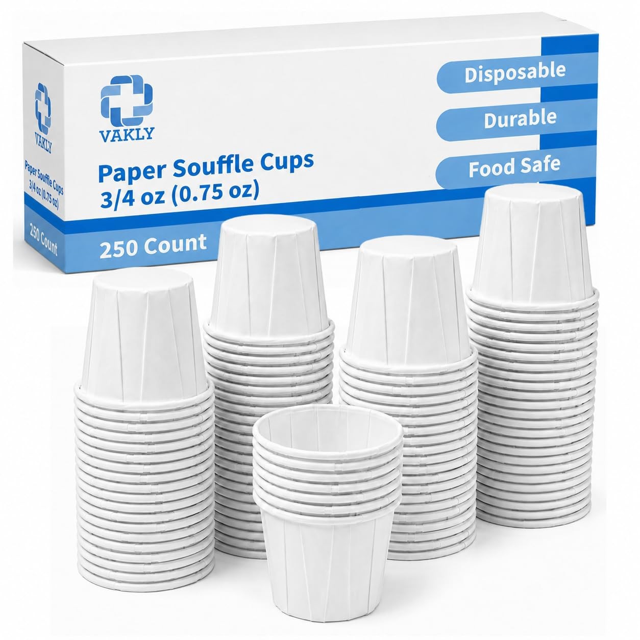 Paper Souffle Cups 0.75 oz (Pack of 250) – Disposable Portion Cups for Medici…