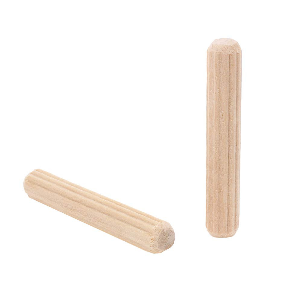 100 Pack 1/4″ Wood Dowel Pins Straight Grooved Pins for Furniture Door and Art P