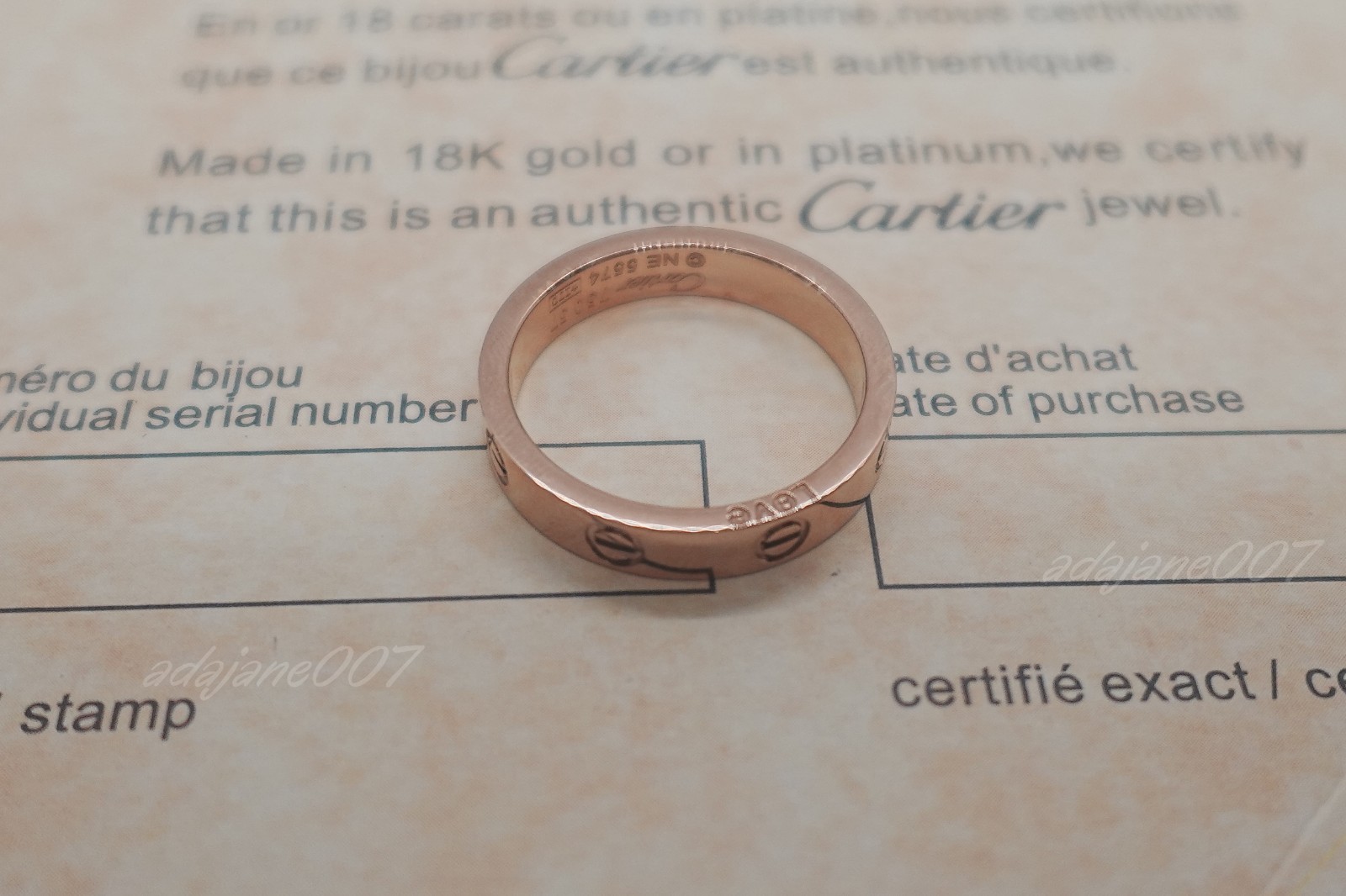 NewCartlerLOVE&Ring 18k.Yellow Gold 3.6 mm Wedding Band Size US 7
