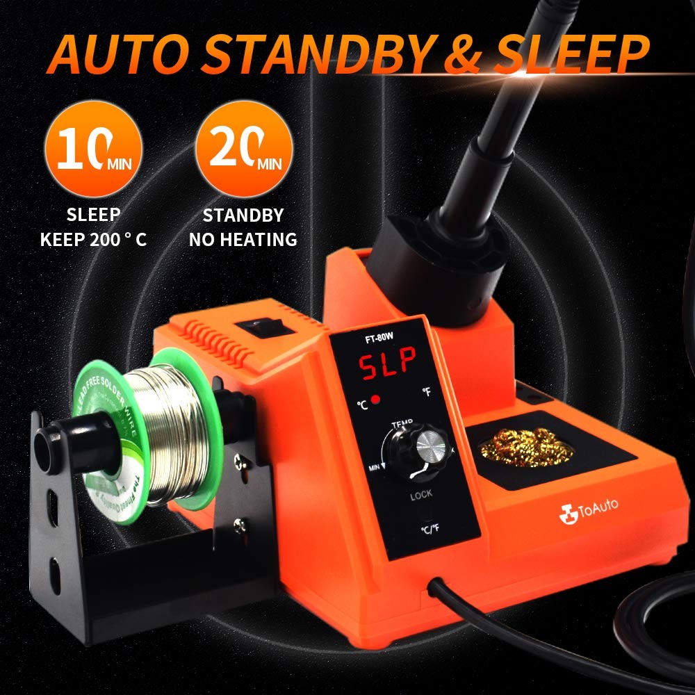 TOAUTO Soldering Station,80W Digital Solder Iron Station Kit with Orange