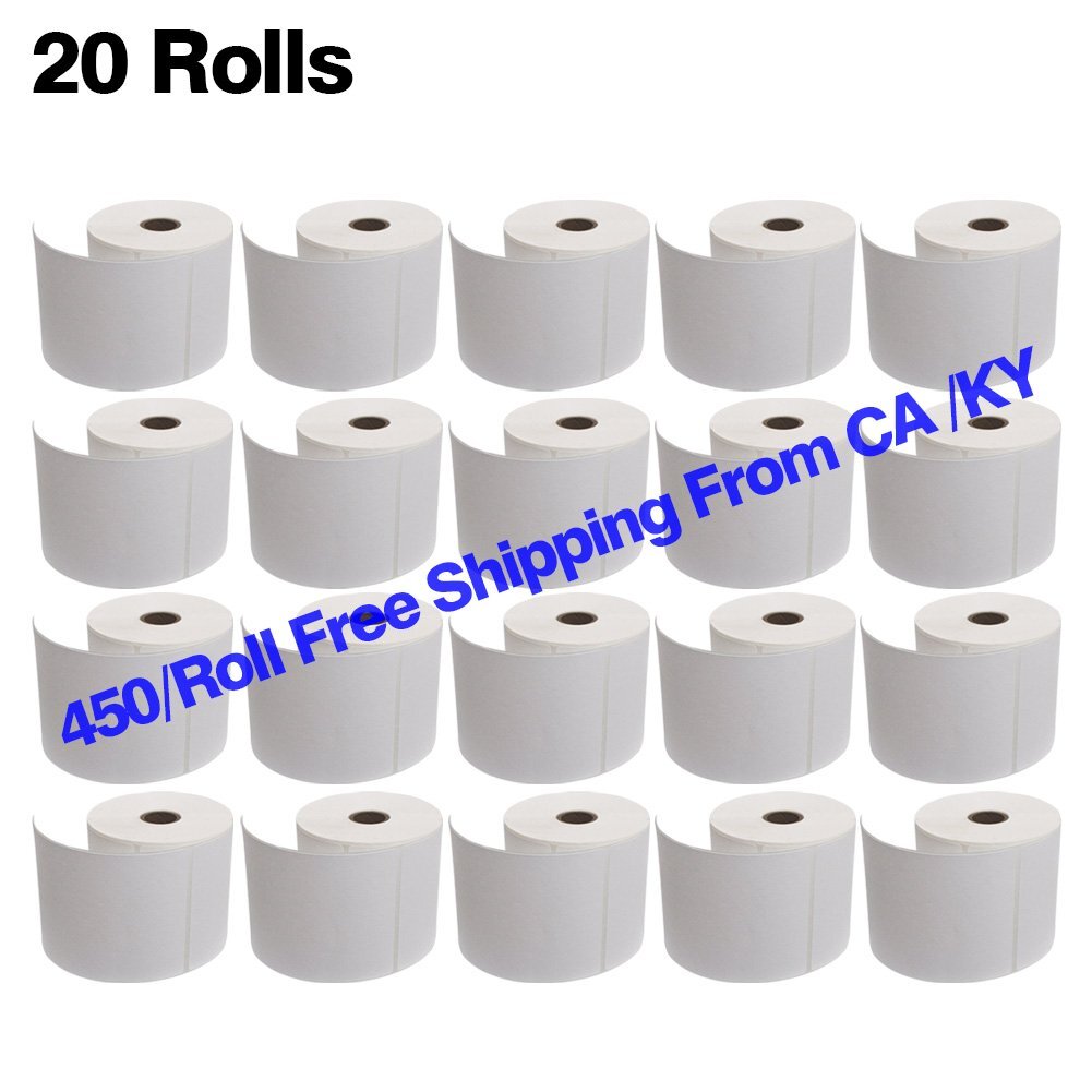 20 Rolls 4×6 Direct Thermal Labels 450 Per Roll For Zebra Eltron 2844 ZP-450