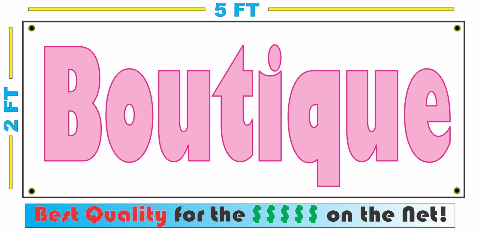 PINK BOUTIQUE Banner Sign w/ Vintage Retro Look for Resale Shop Antique Store