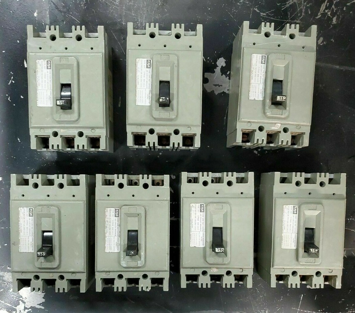 FEDERAL PACIFIC Electric HEF631015 15A 600V 3P CIRCUIT BREAKER WARRANTY FPE HEF