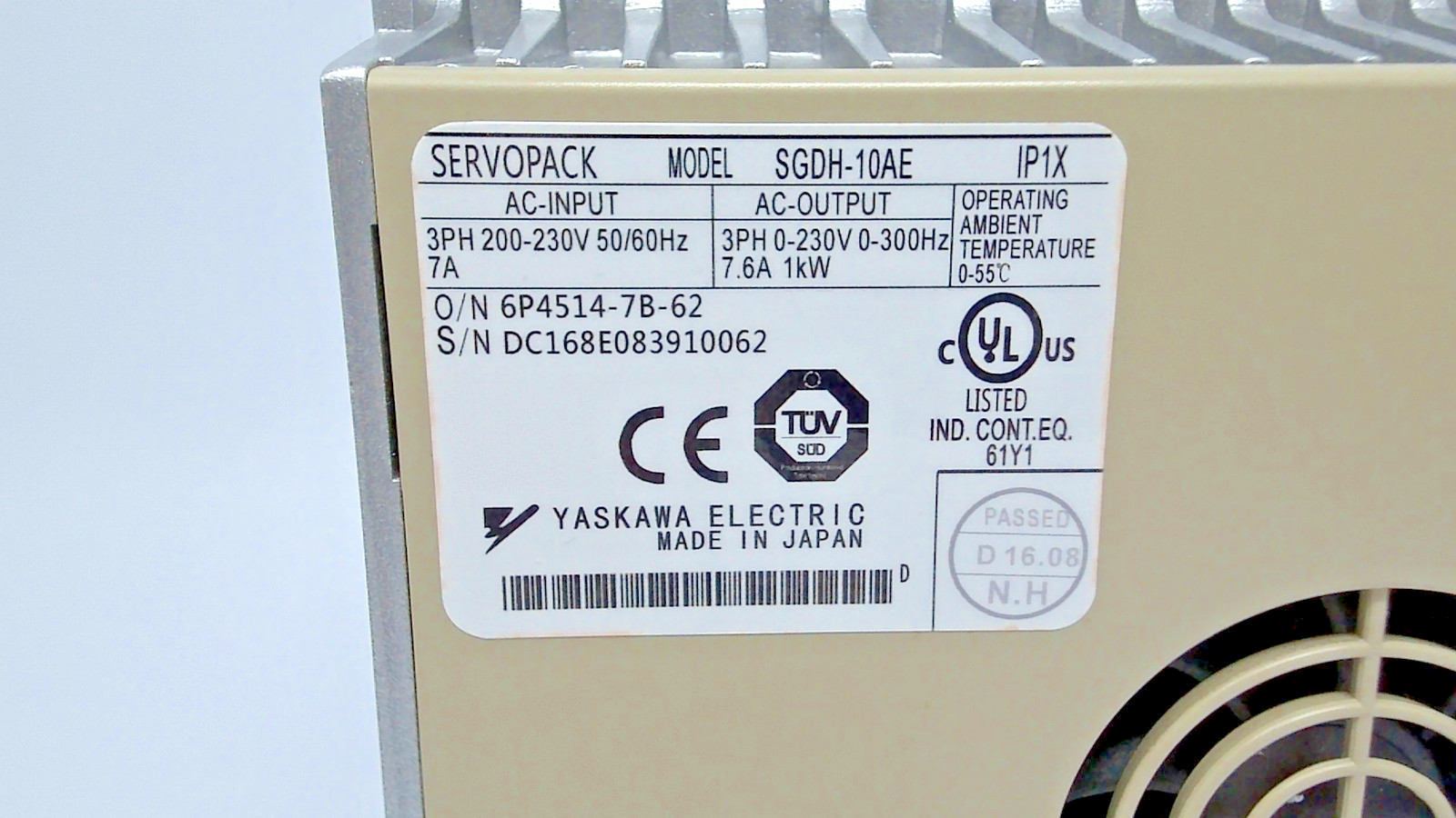 Yaskawa SGDH-10AE ServoPack Servo Drive Ver. 34740 – Used, Excellent