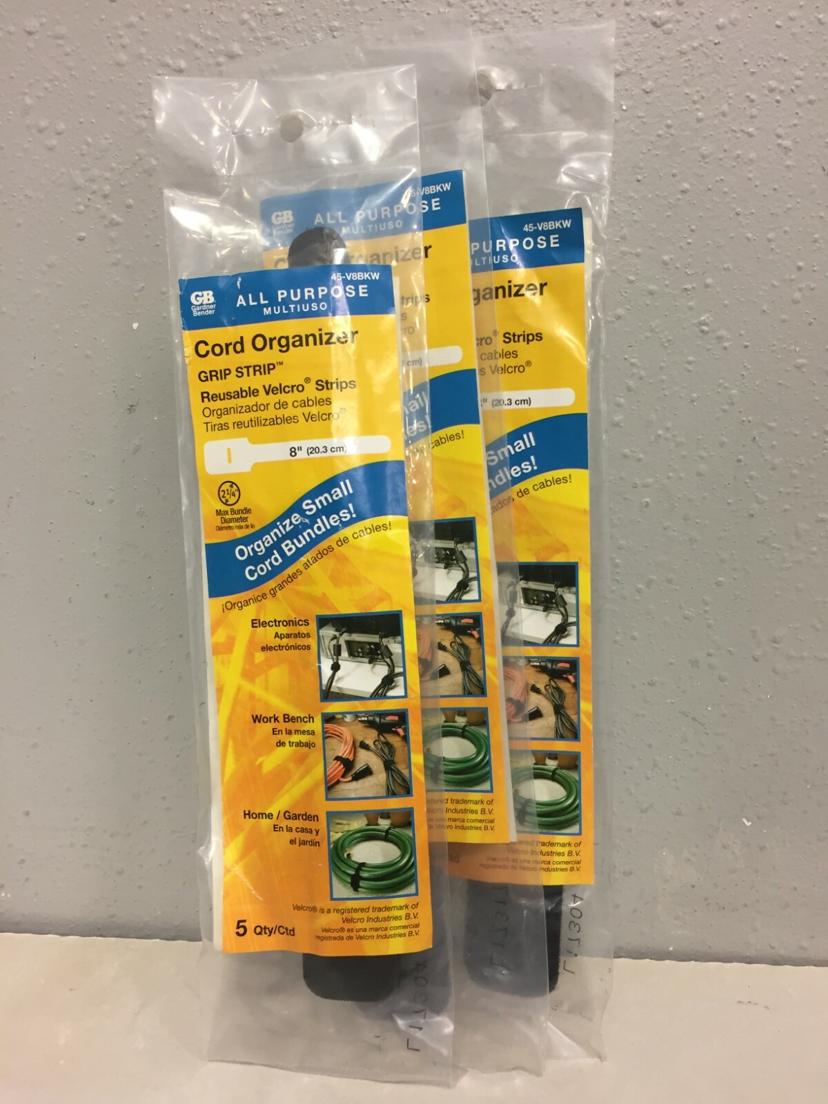 Gardner Bender 45-V8BKW 8″L Vlcro Blk Hook/Loop Fastener Qty 3-5 pks (15 total)