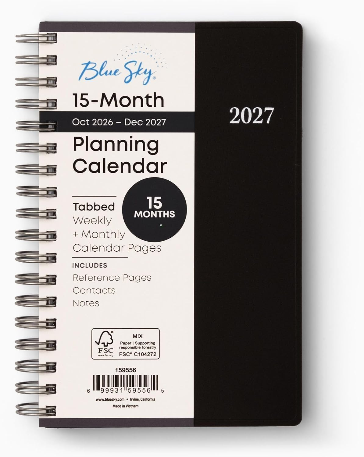 2027 15-Month Weekly and Monthly Mini Planner Calendar, Includes October 2026 –