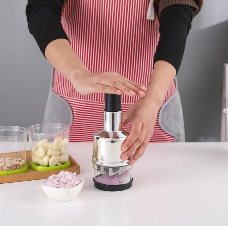 The Perfect Part Vegetable Cutter – Food Veggie Onion 8.75”H x 3”L, Silver