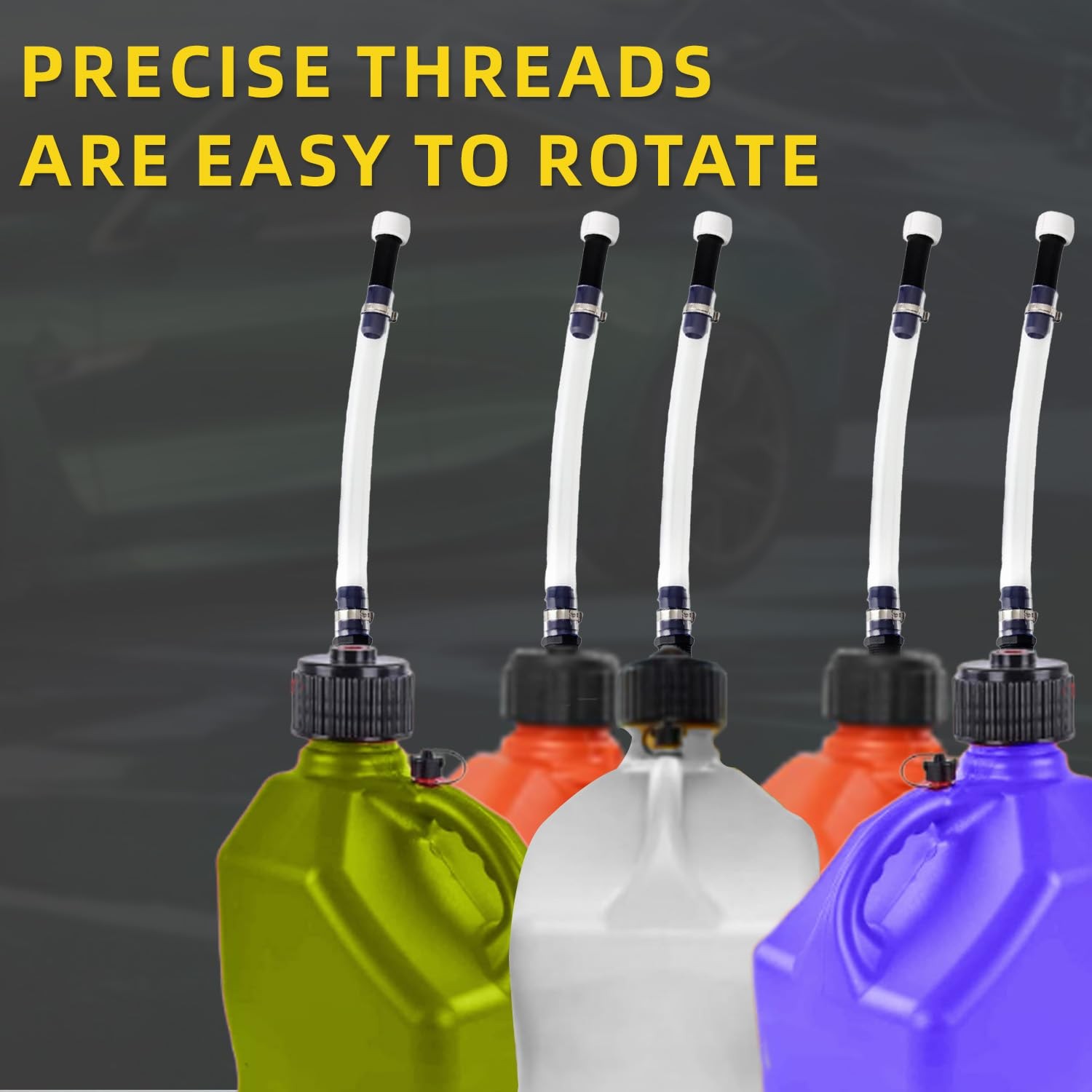6 Pcs Racing Fuel Jug Hose Dust Cap Replacement White Plastic Gas Can Spout