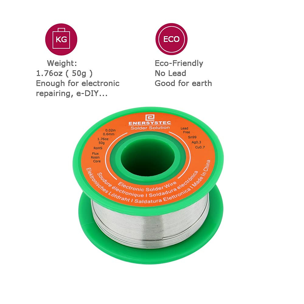 Lead-Free Solder Wire Rosin Core No Lead Wire Thin 0.6Mm 50G Fine Solder