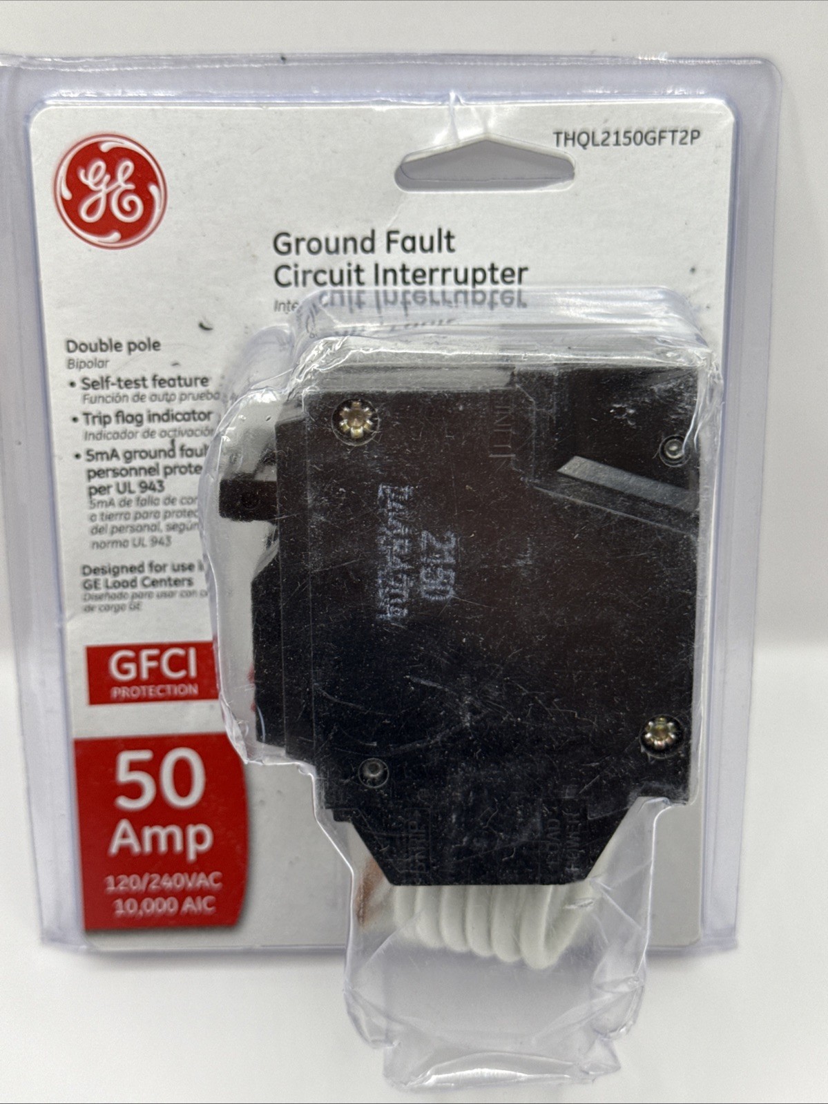 THQL2150GFT2P 50 Amp 2 Pole Circuit Breaker General Electric