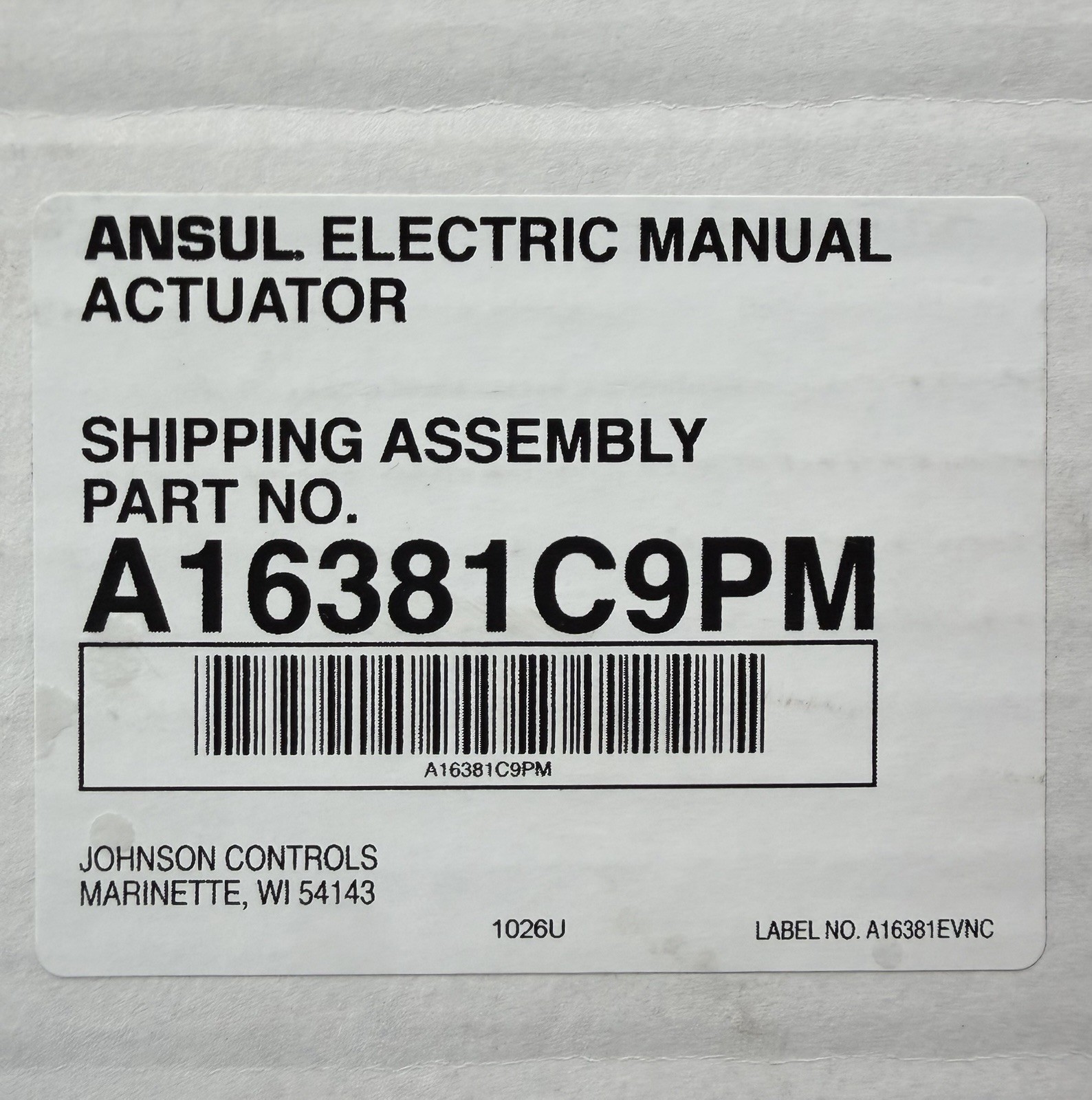 Ansul- Electric Manual Actuator PN-A16381C9PM (BRAND NEW)