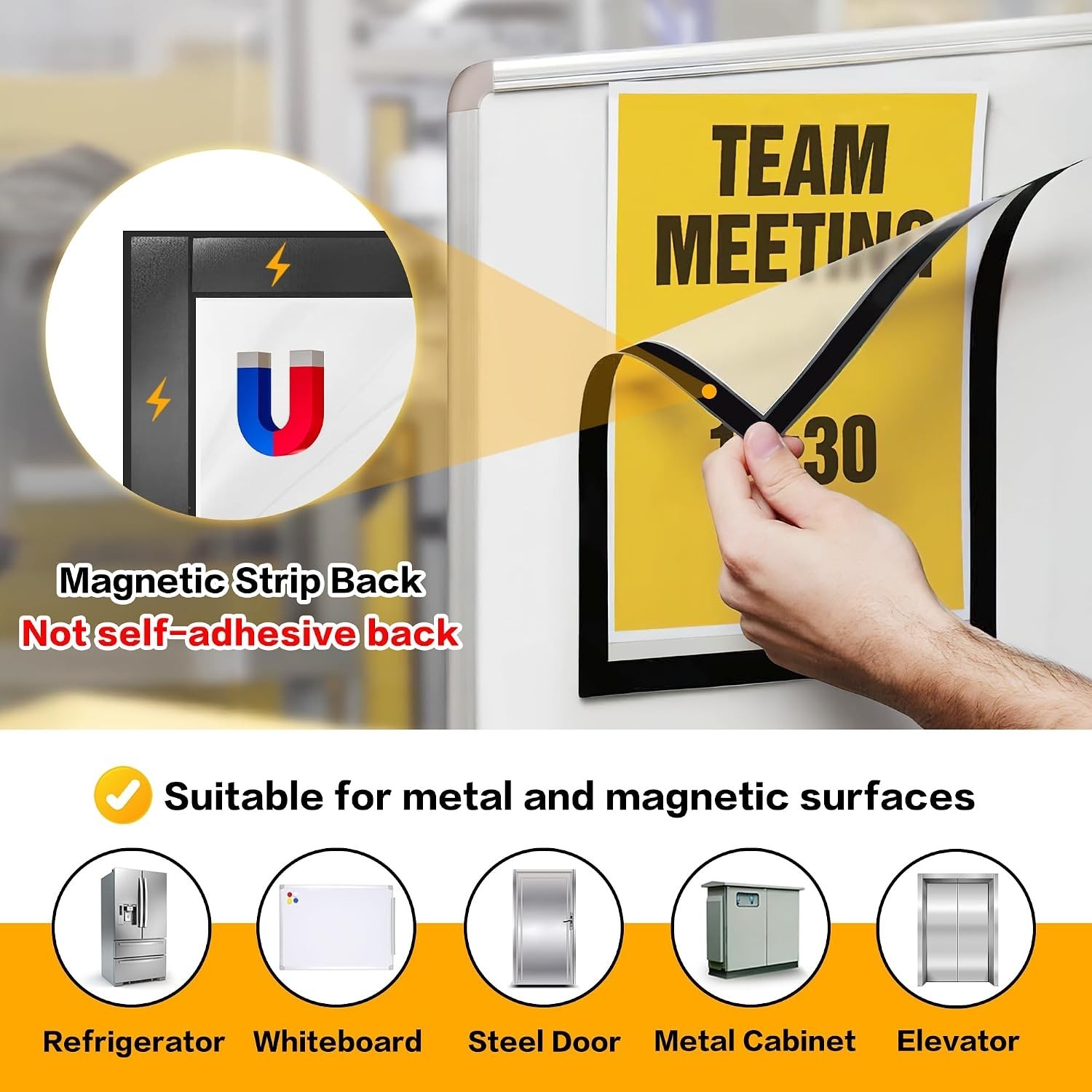 Magnetic Picture Holder Set – 20-Pack 8.5×11 Magnetic Frames